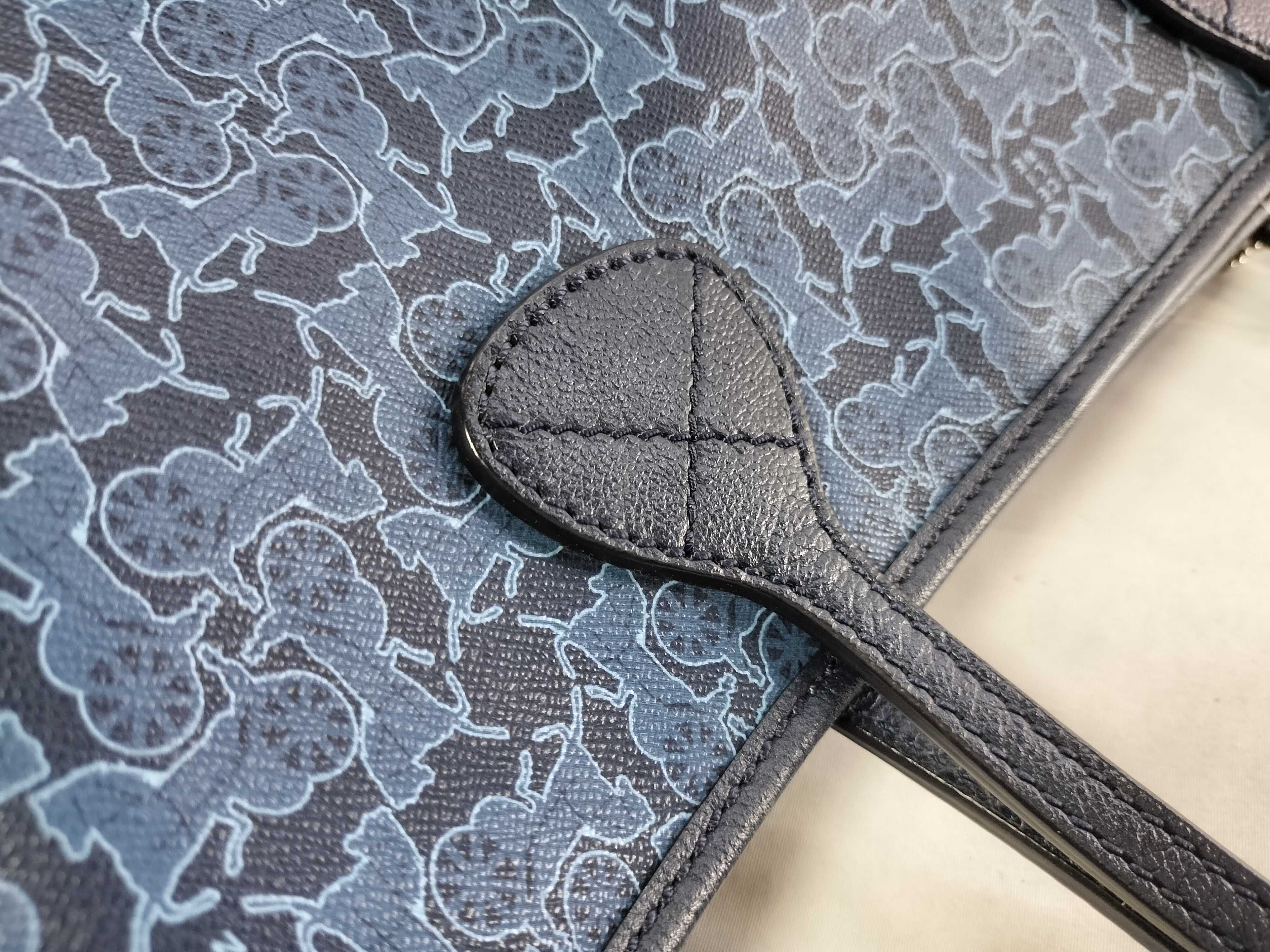 Celine Blue Coated Canvas Horse and Carriage Monogram Tote Bag