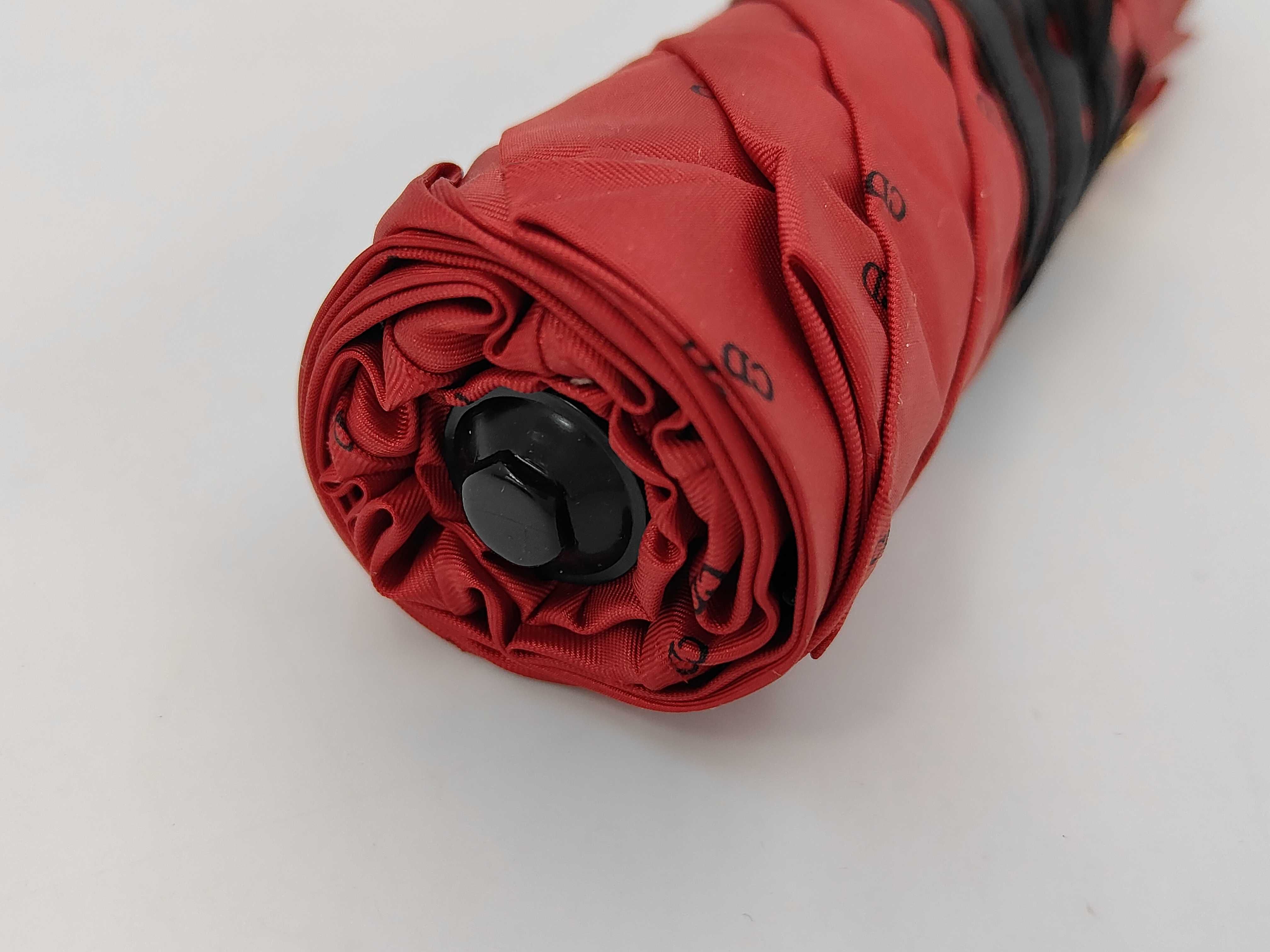 Christian Dior Monogram Folding Umbrella, Red and Black