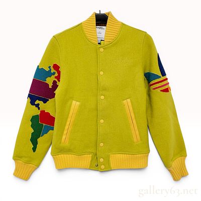 Adidas x Jeremy Scott Globe Varsity Jacket. This Adidas Originals by Jeremy Scott Globe Varsity 