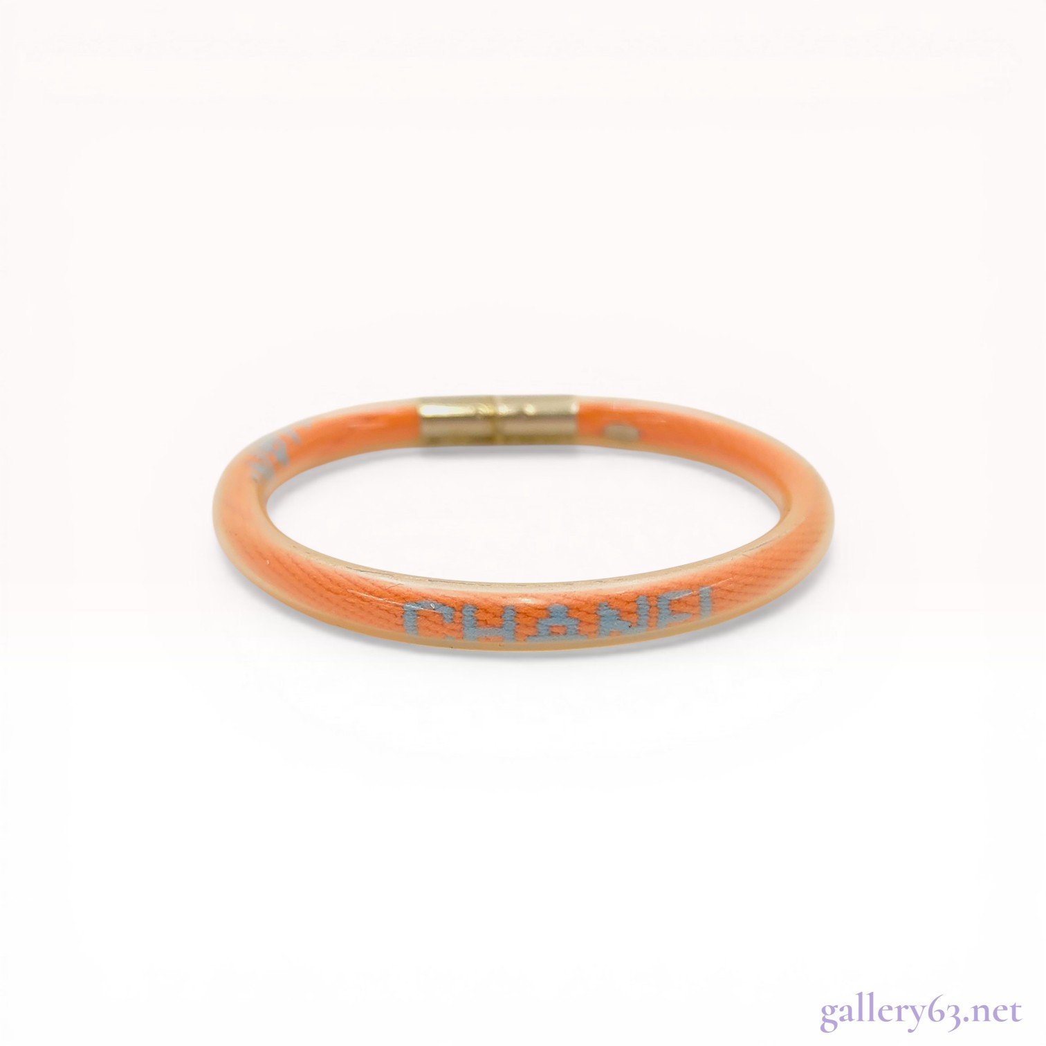 Chanel Spring 2000 Orange Vinyl Tube Bangle Bracelet