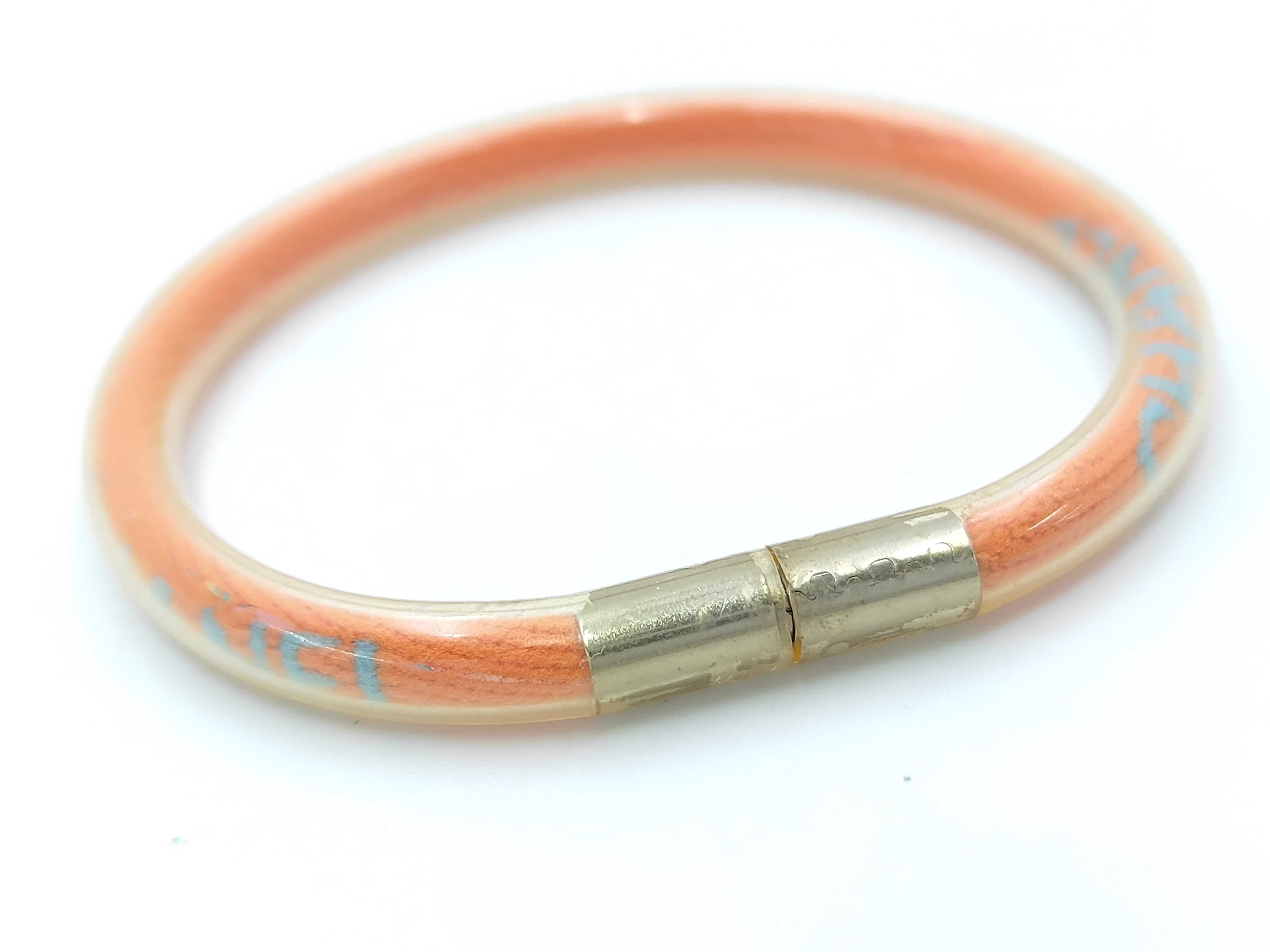 Chanel Spring 2000 Orange Vinyl Tube Bangle Bracelet