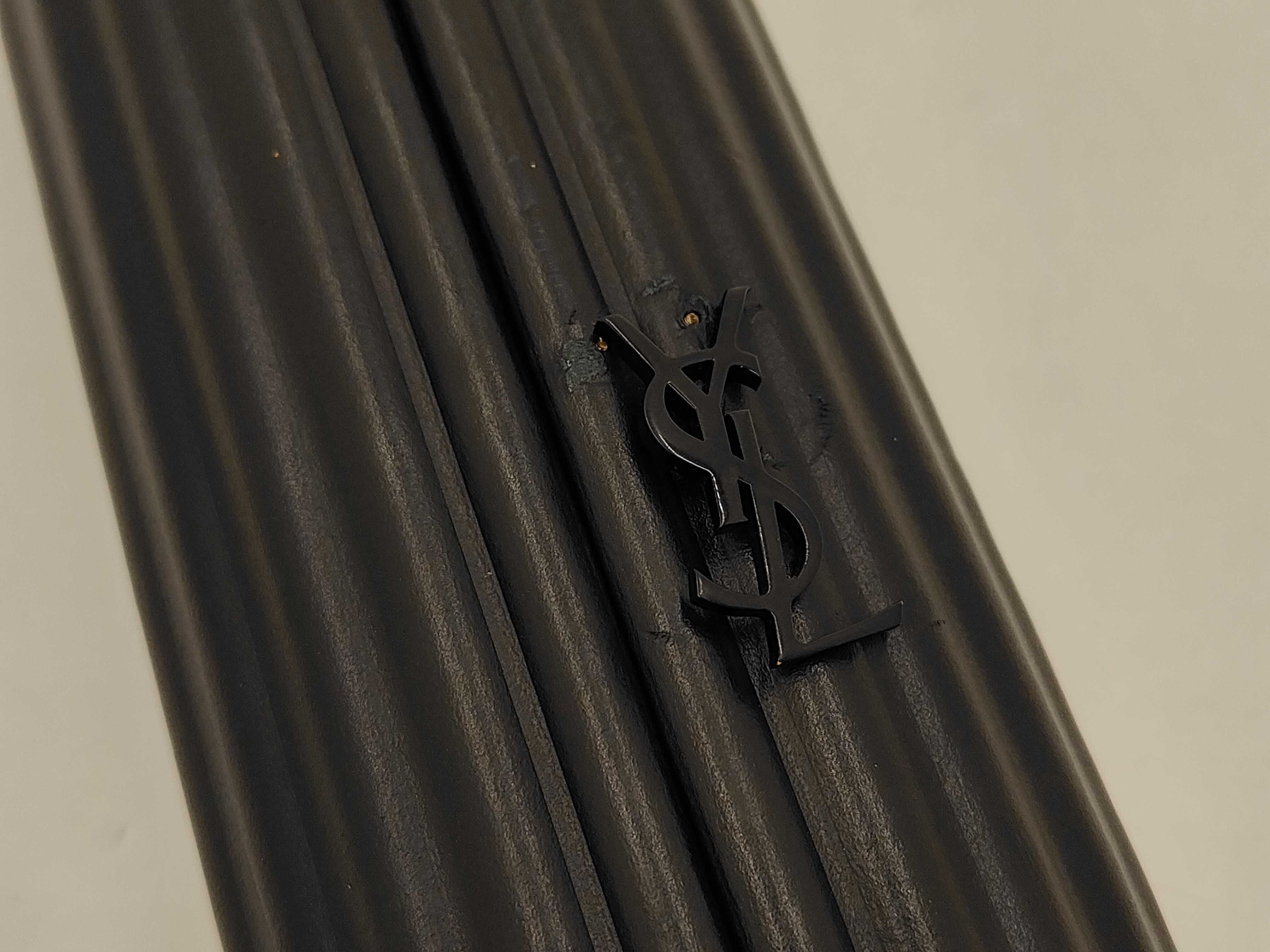 Saint Laurent Opyum Box Clutch, Black Fluted Leather