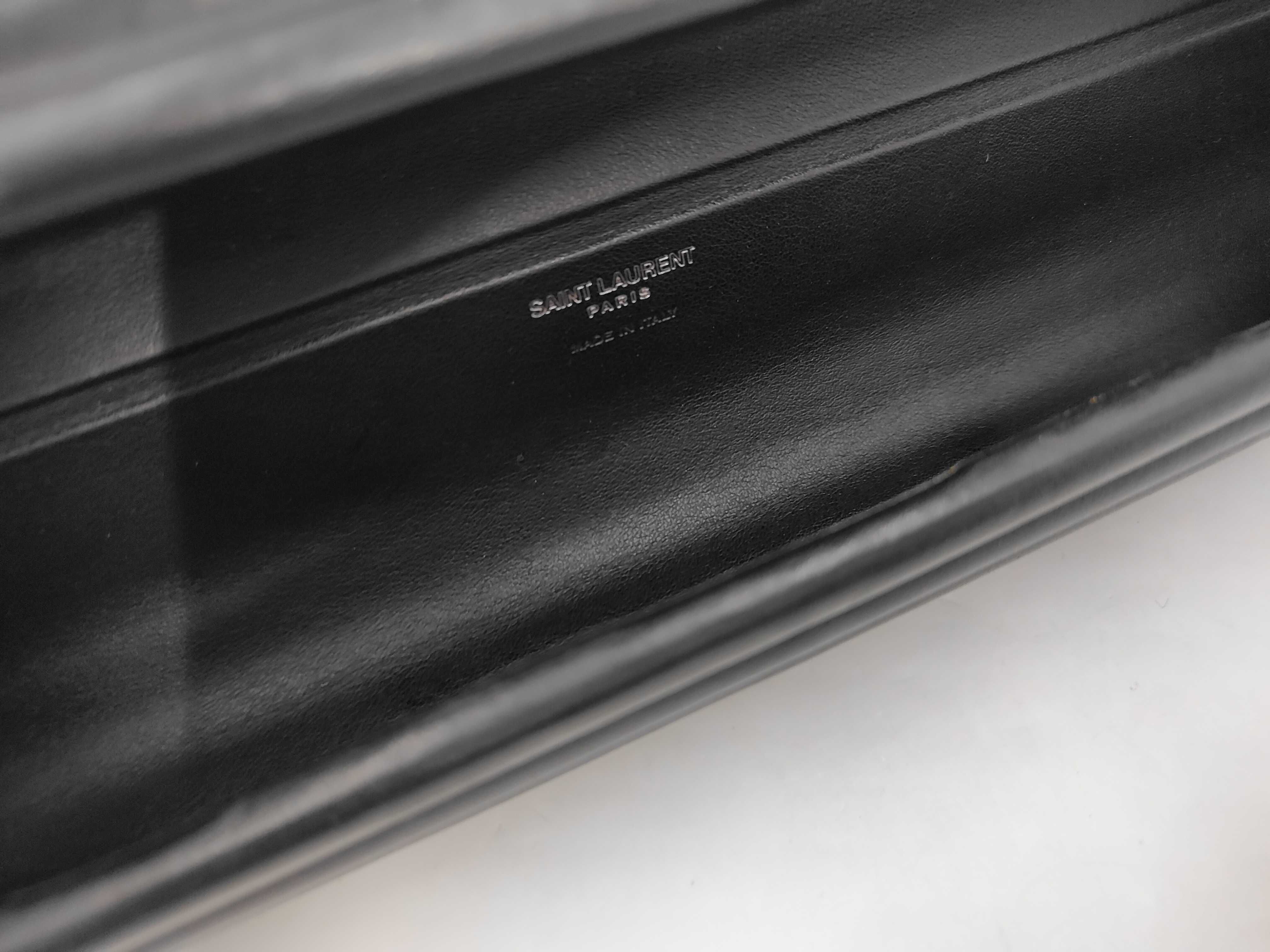 Saint Laurent Opyum Box Clutch, Black Fluted Leather