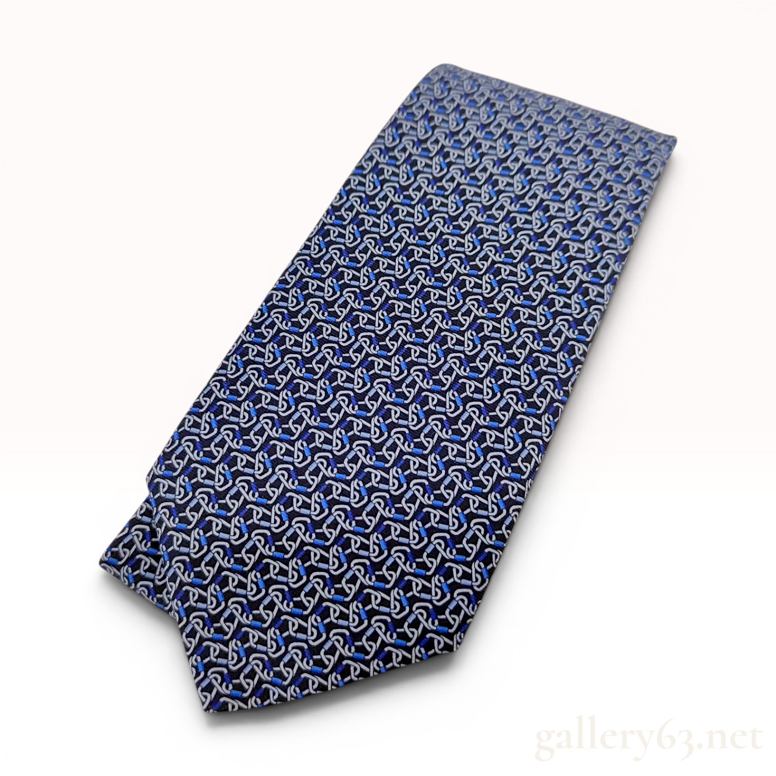 Hermes Paris Silk Necktie Model 645960 TA Climbing Carabiner Motif