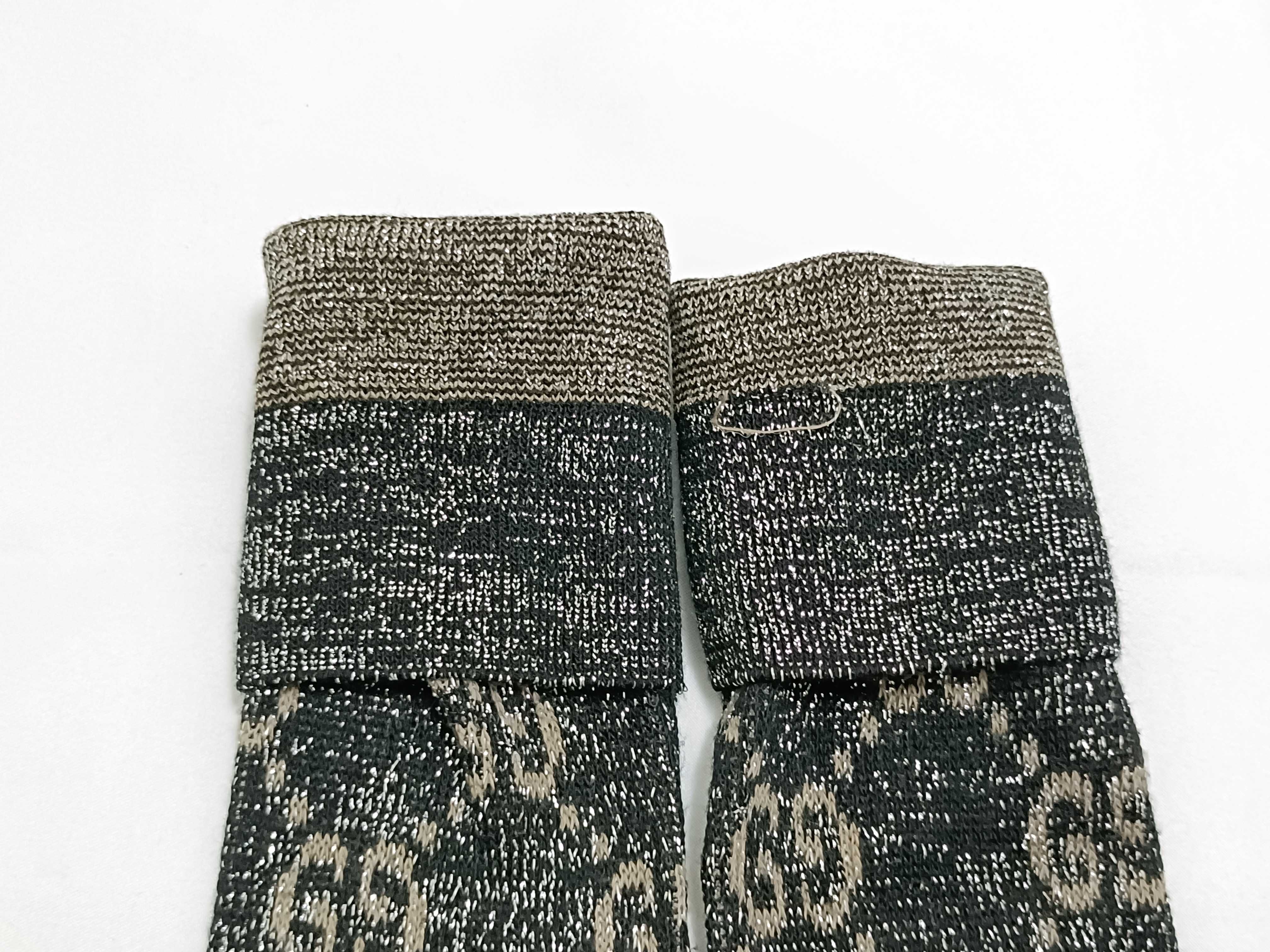 A Pair of Gucci Monogram Metallic Lame Knee-High Socks