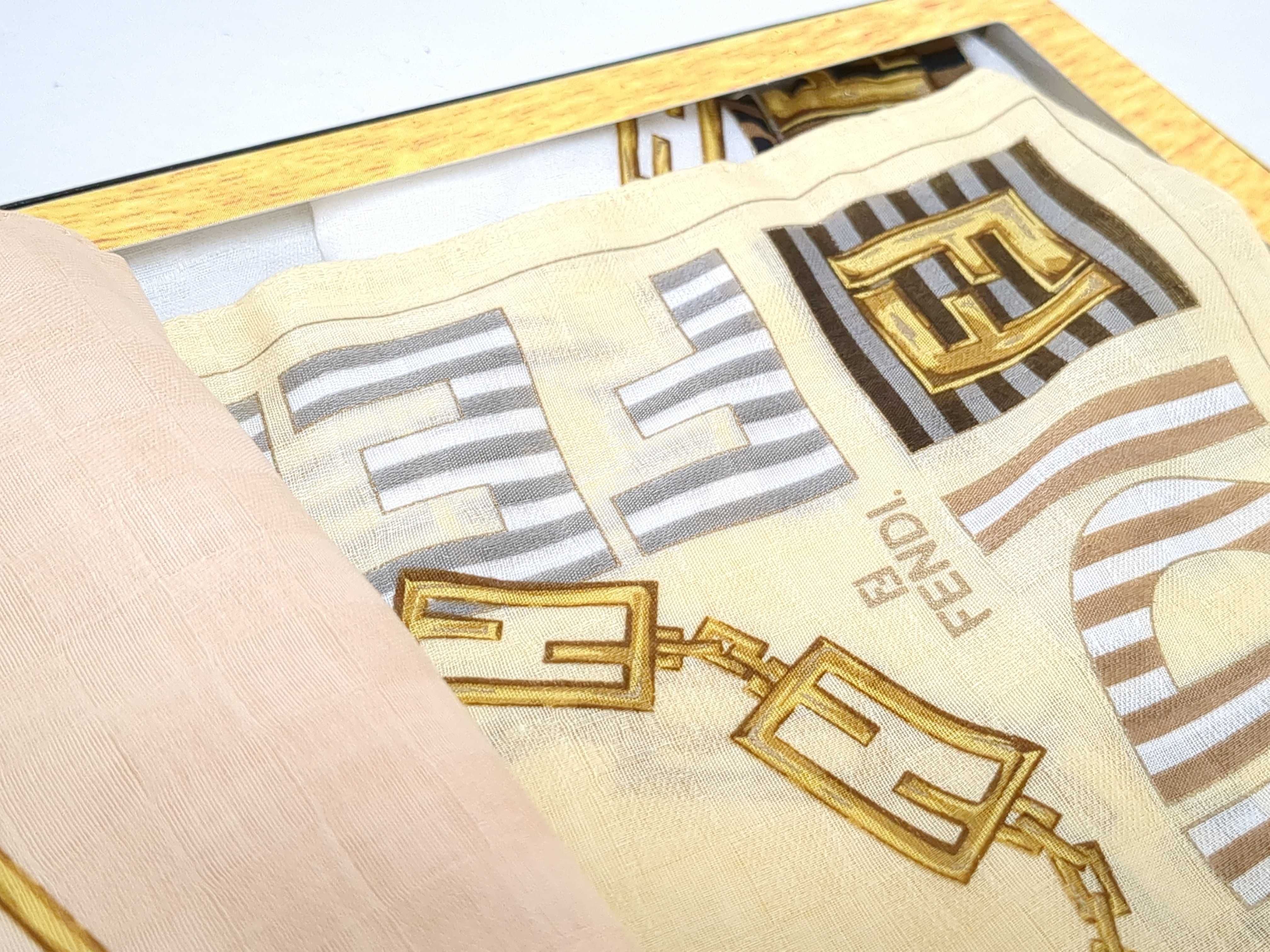 Two Designer Cotton Scarf Box Sets by Fendi and Christian Dior