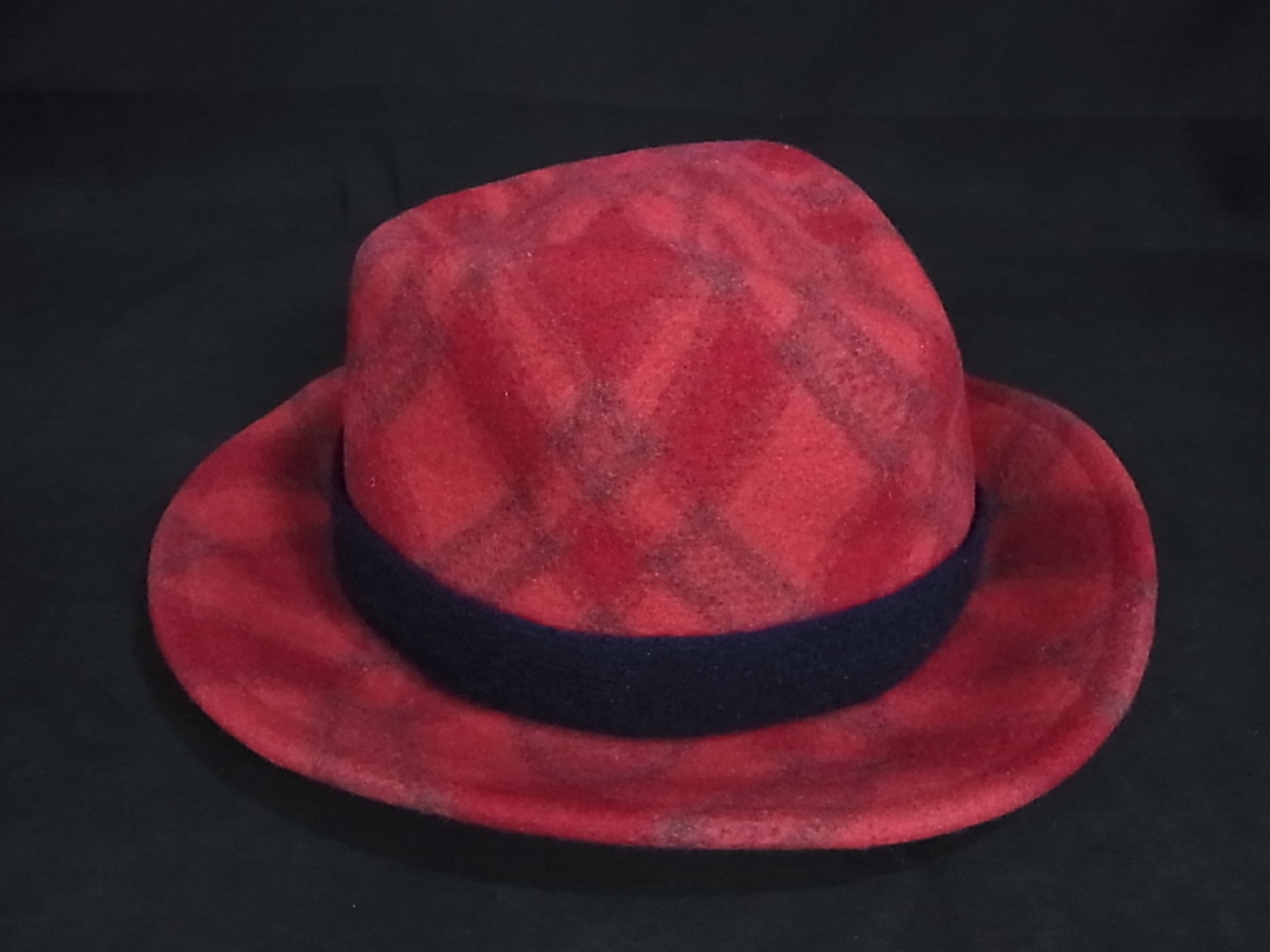 Vivienne Westwood Red Plaid Wool Fedora Hat