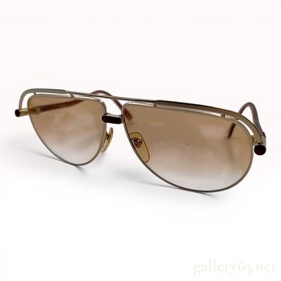 Vintage Yves Saint Laurent Gold Tone Aviator Sunglasses Model 31-121. A pair of vintage Yves 