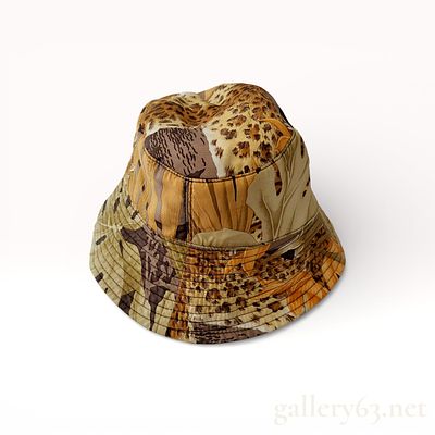 Salvatore Ferragamo Silk Twill Botanical and Leopard Print Bucket Hat. Salvatore Ferragamo 