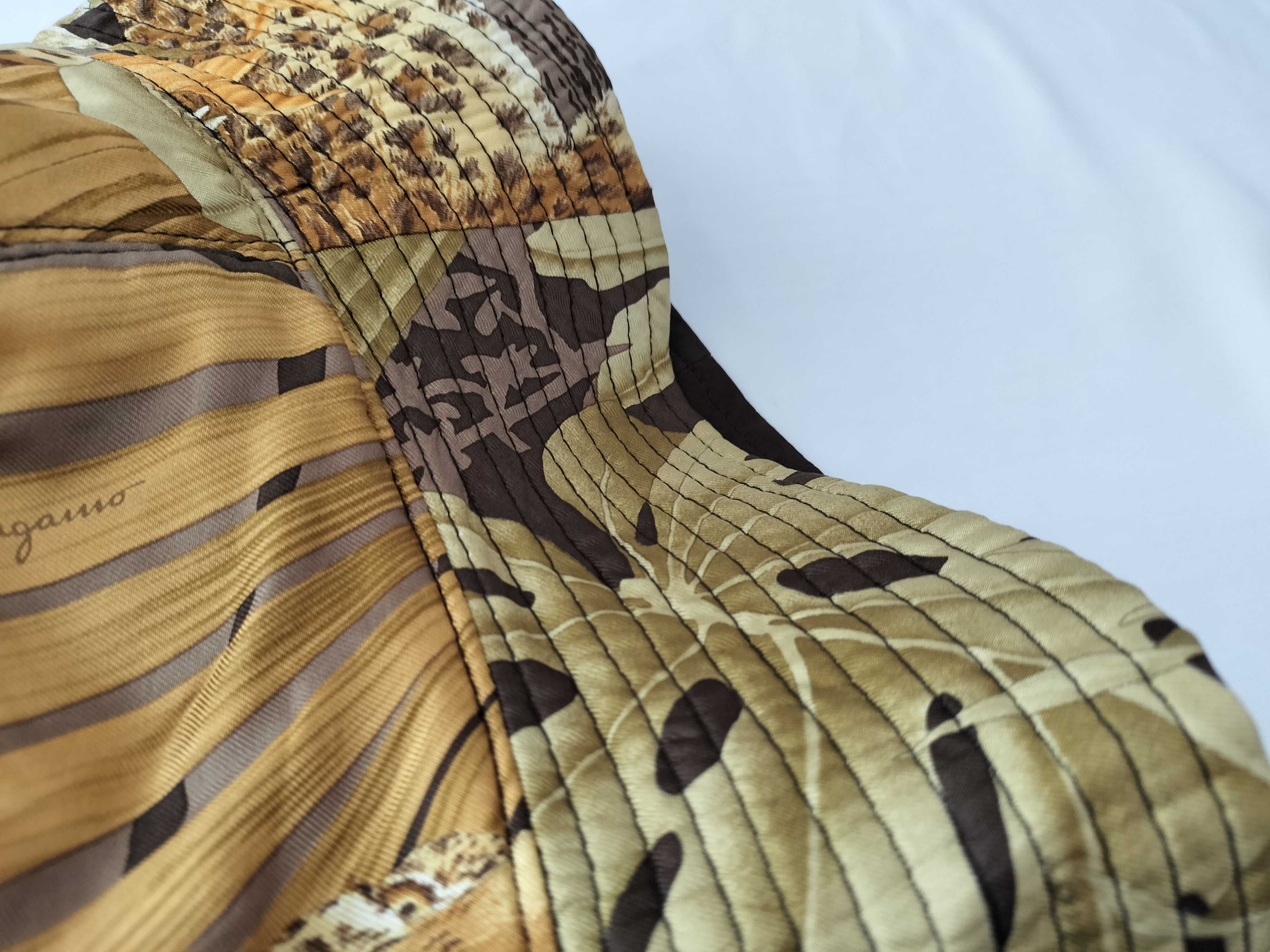 Salvatore Ferragamo Silk Twill Botanical and Leopard Print Bucket Hat