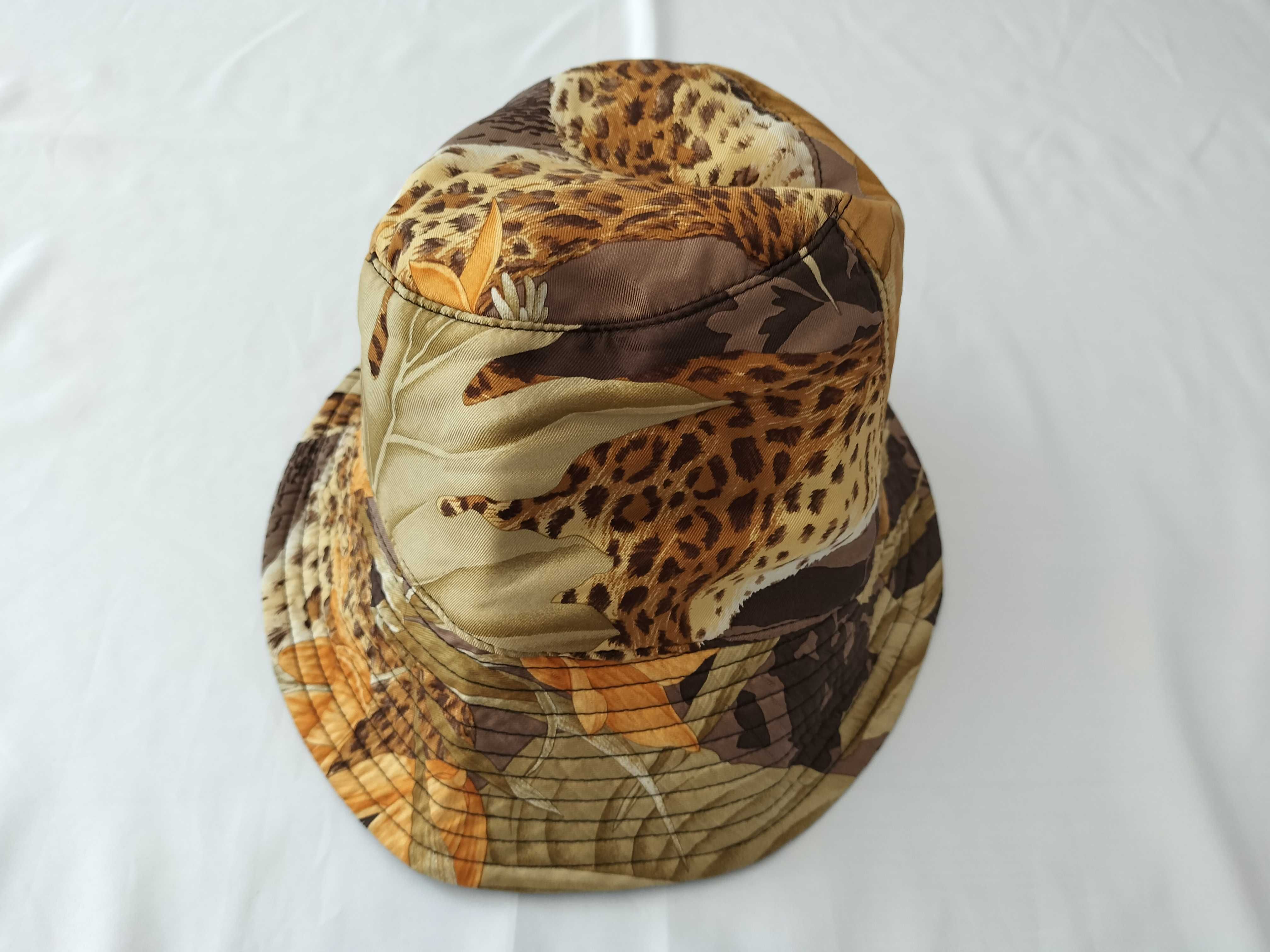 Salvatore Ferragamo Silk Twill Botanical and Leopard Print Bucket Hat