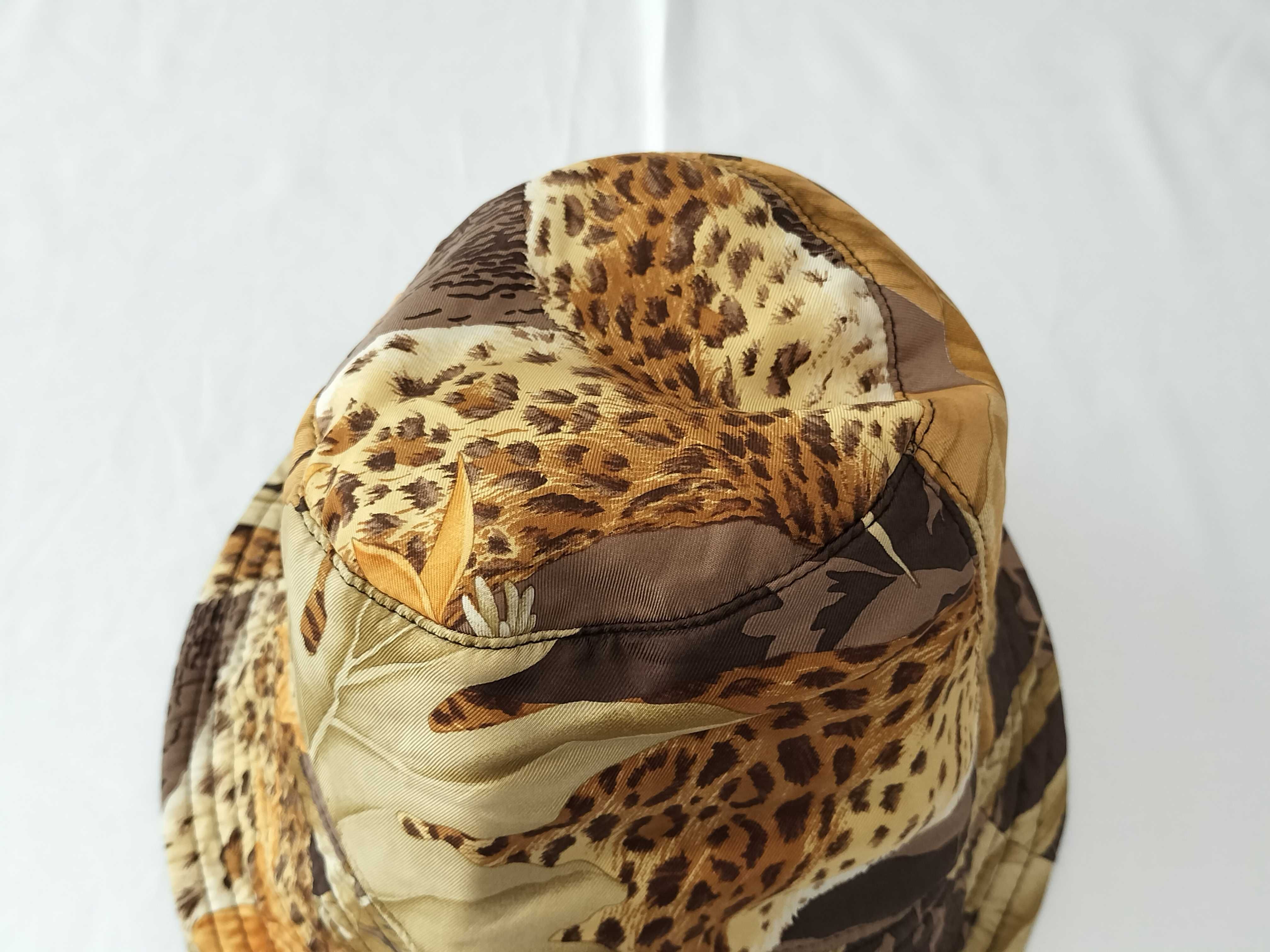 Salvatore Ferragamo Silk Twill Botanical and Leopard Print Bucket Hat