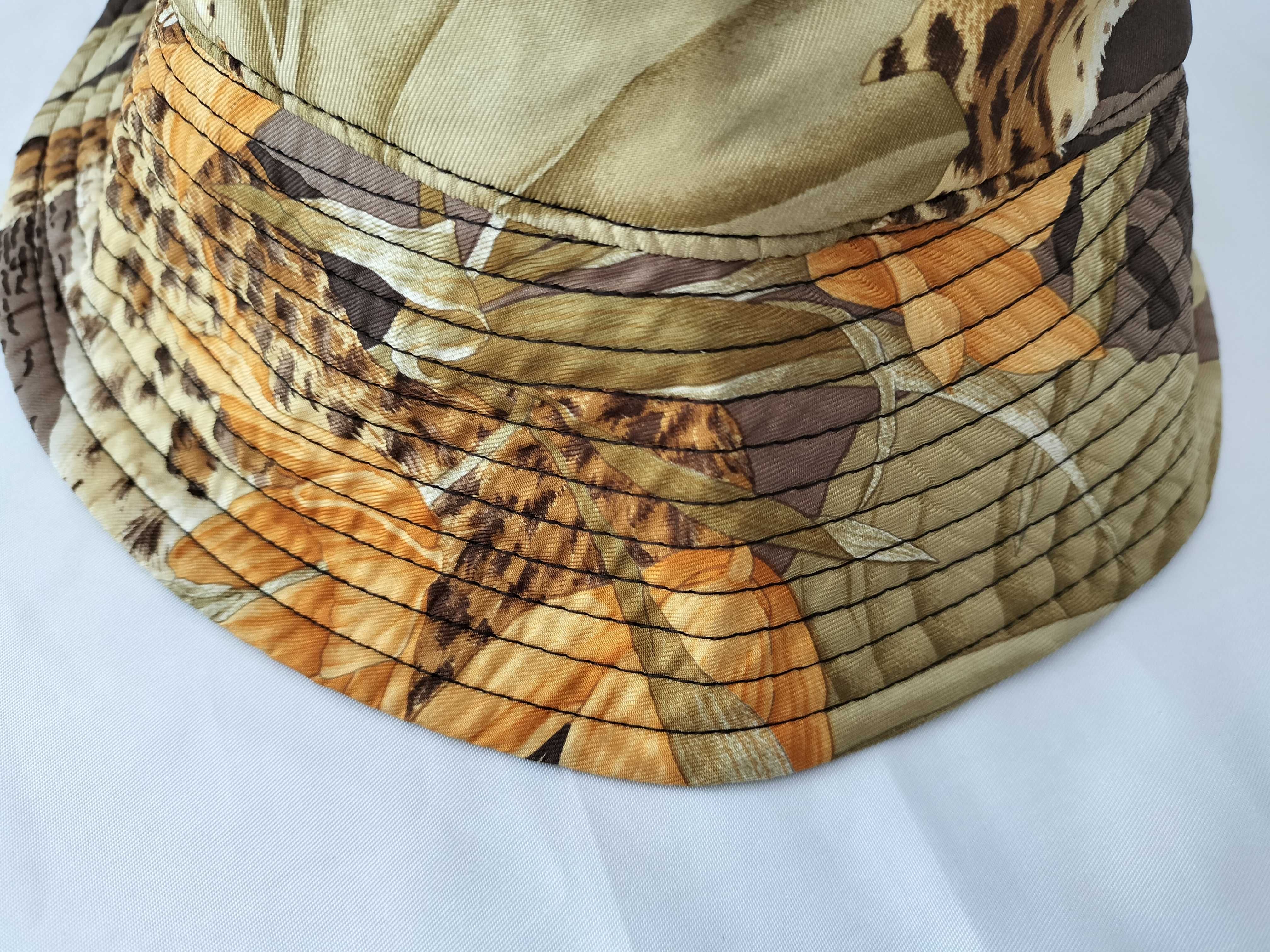 Salvatore Ferragamo Silk Twill Botanical and Leopard Print Bucket Hat