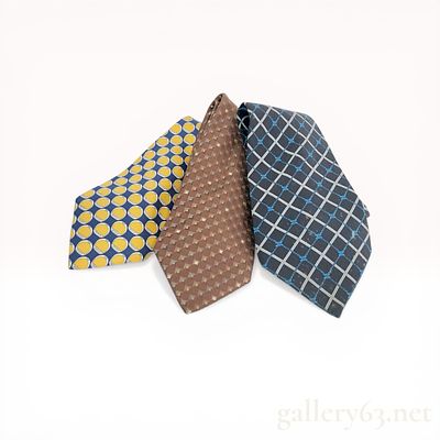 Three Men's Silk Neckties Including Two Celine Examples. A trio of men's silk neckties 