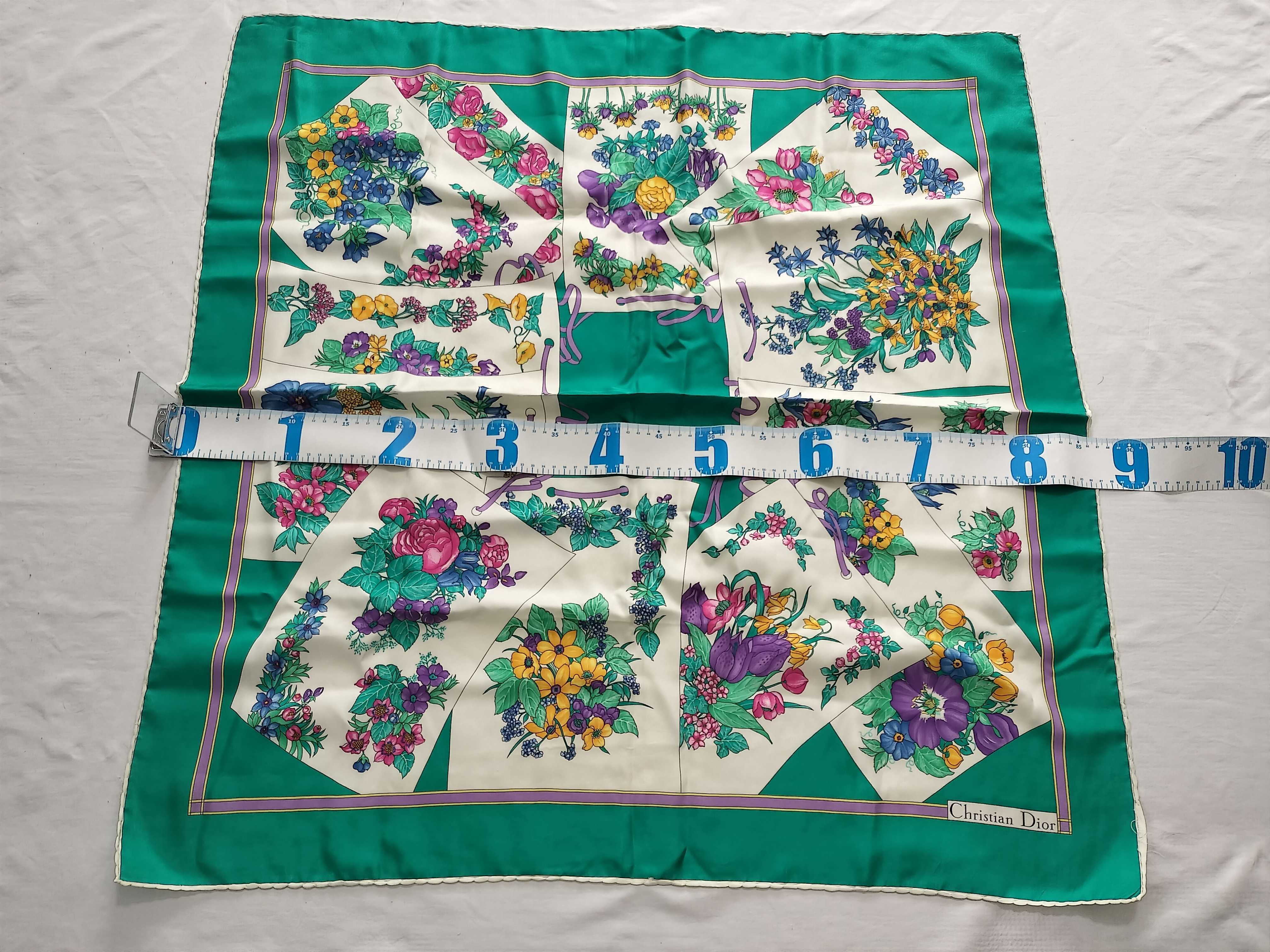 Christian Dior Vintage Silk Floral Scarf