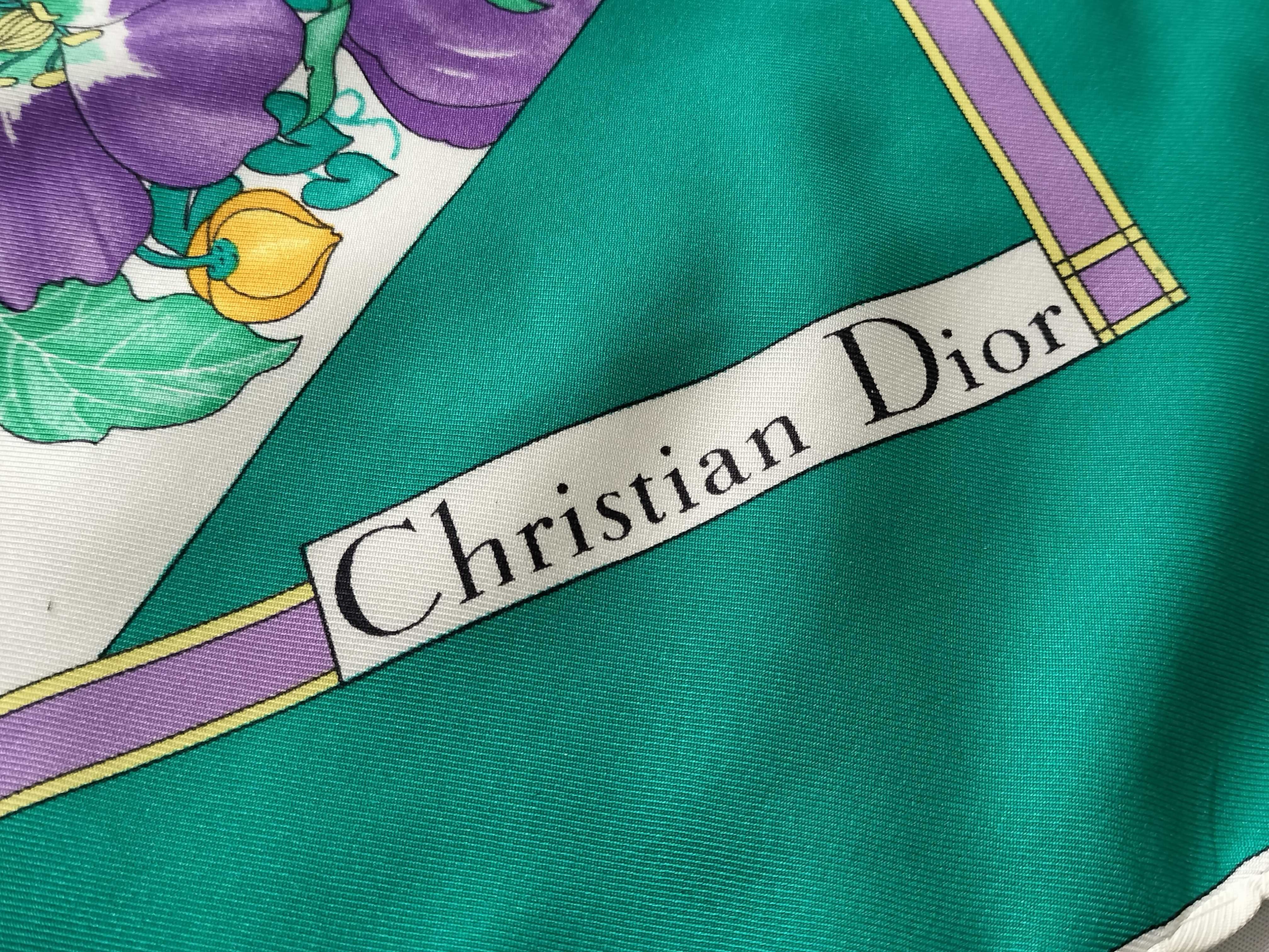 Christian Dior Vintage Silk Floral Scarf