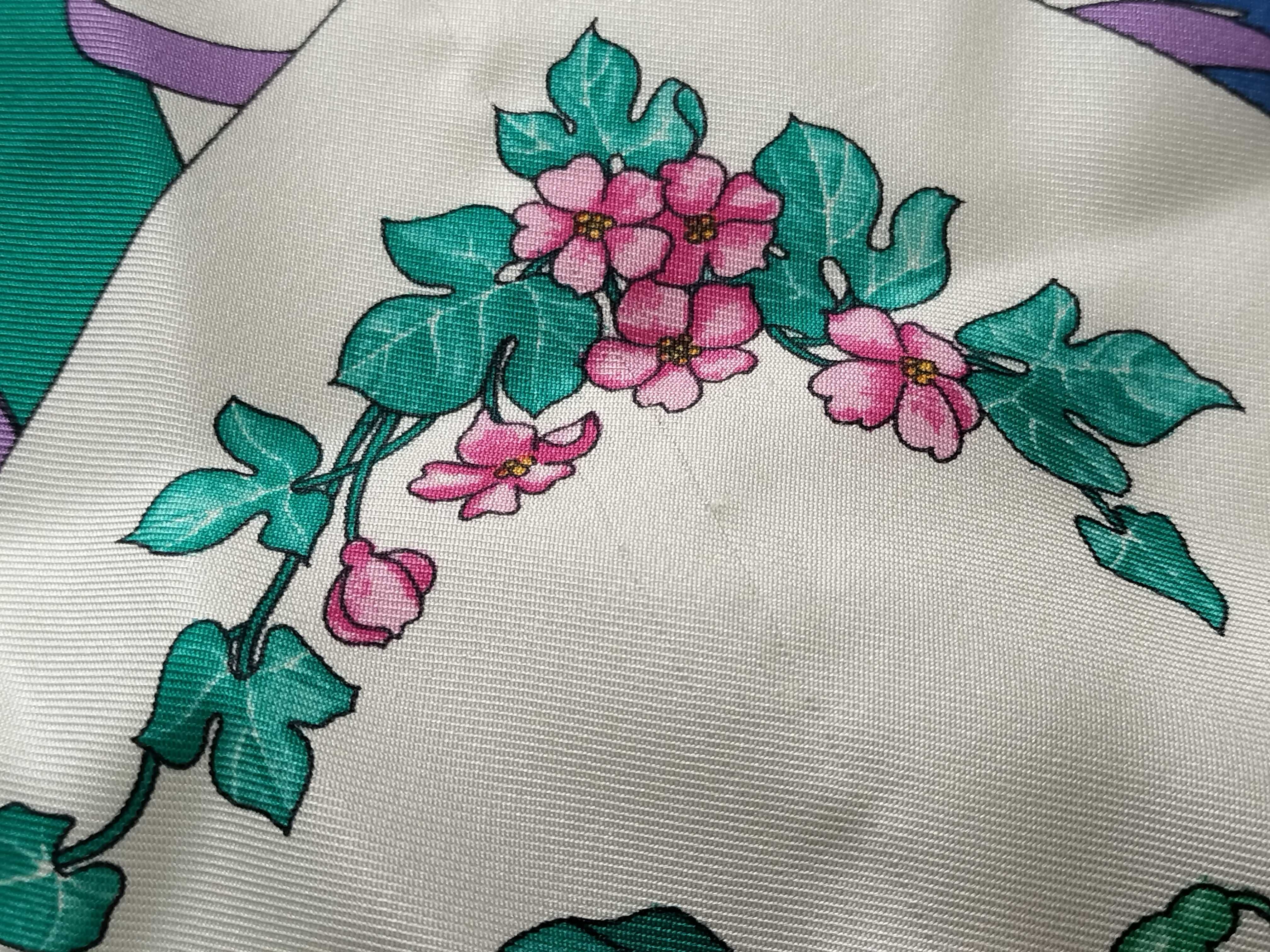 Christian Dior Vintage Silk Floral Scarf