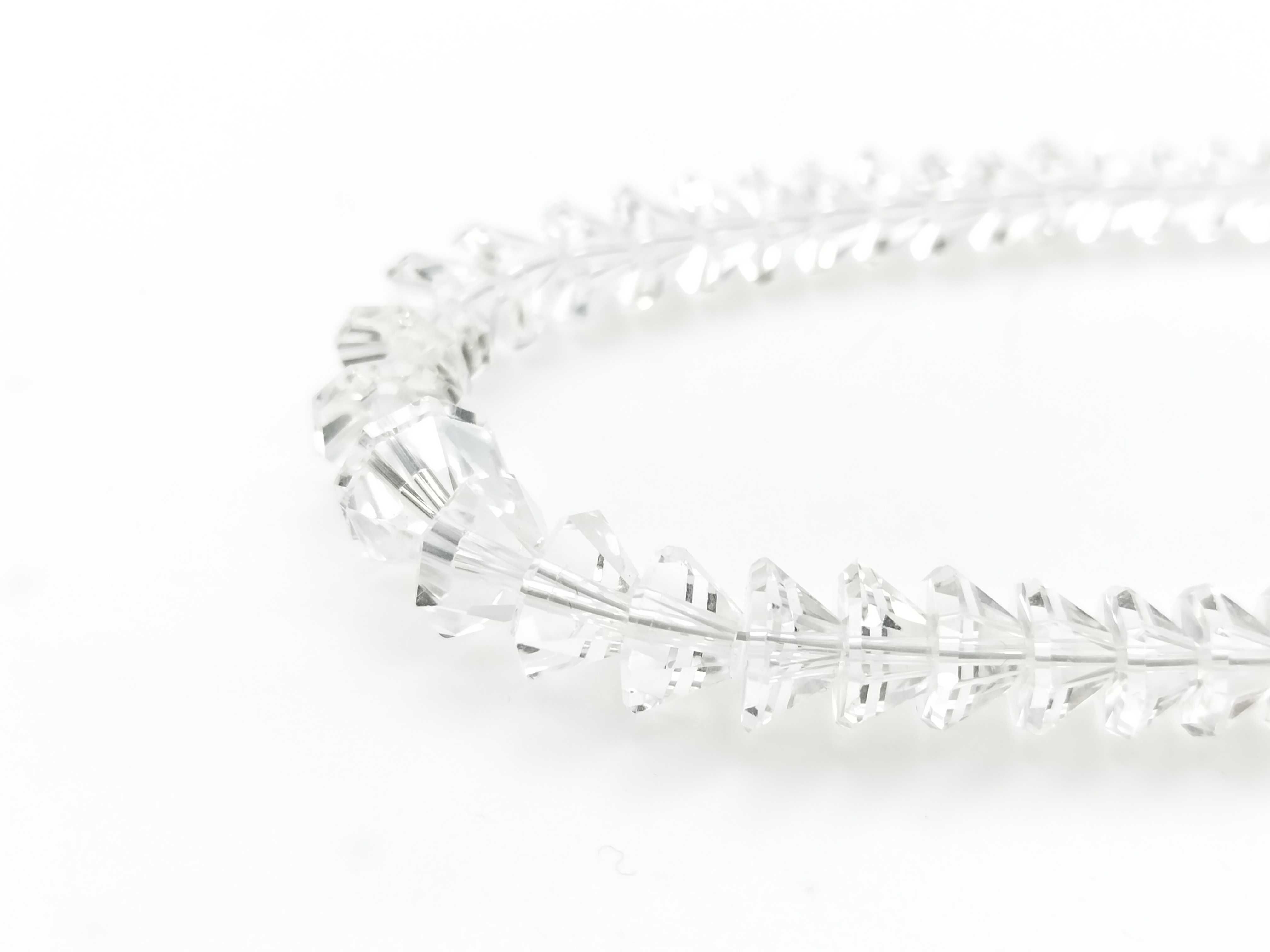 Vintage Graduated Faceted Crystal Bead Necklace with 925 Silver Clasp mid 20th c.