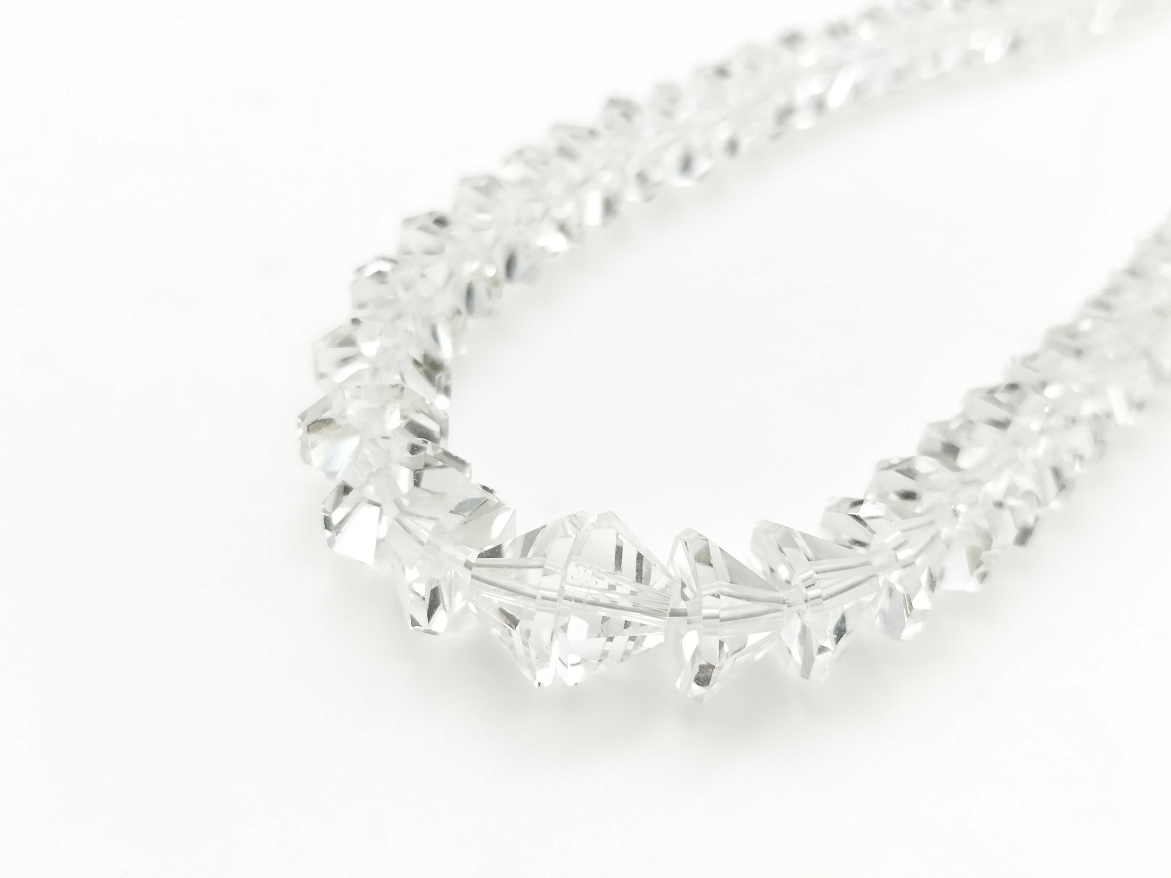 Vintage Graduated Faceted Crystal Bead Necklace with 925 Silver Clasp mid 20th c.