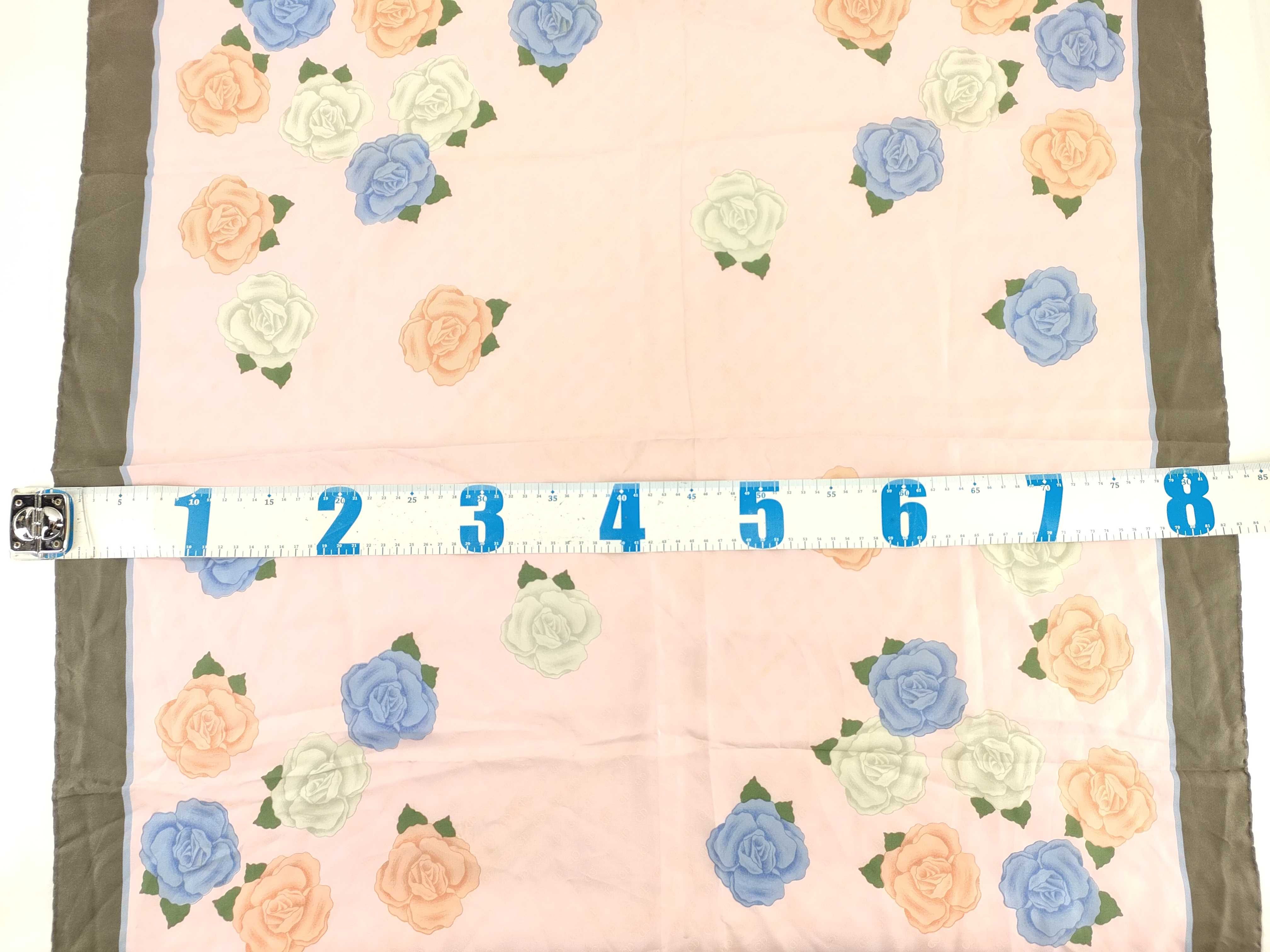 Christian Dior Floral Silk Square Scarf with CD Jacquard Pattern
