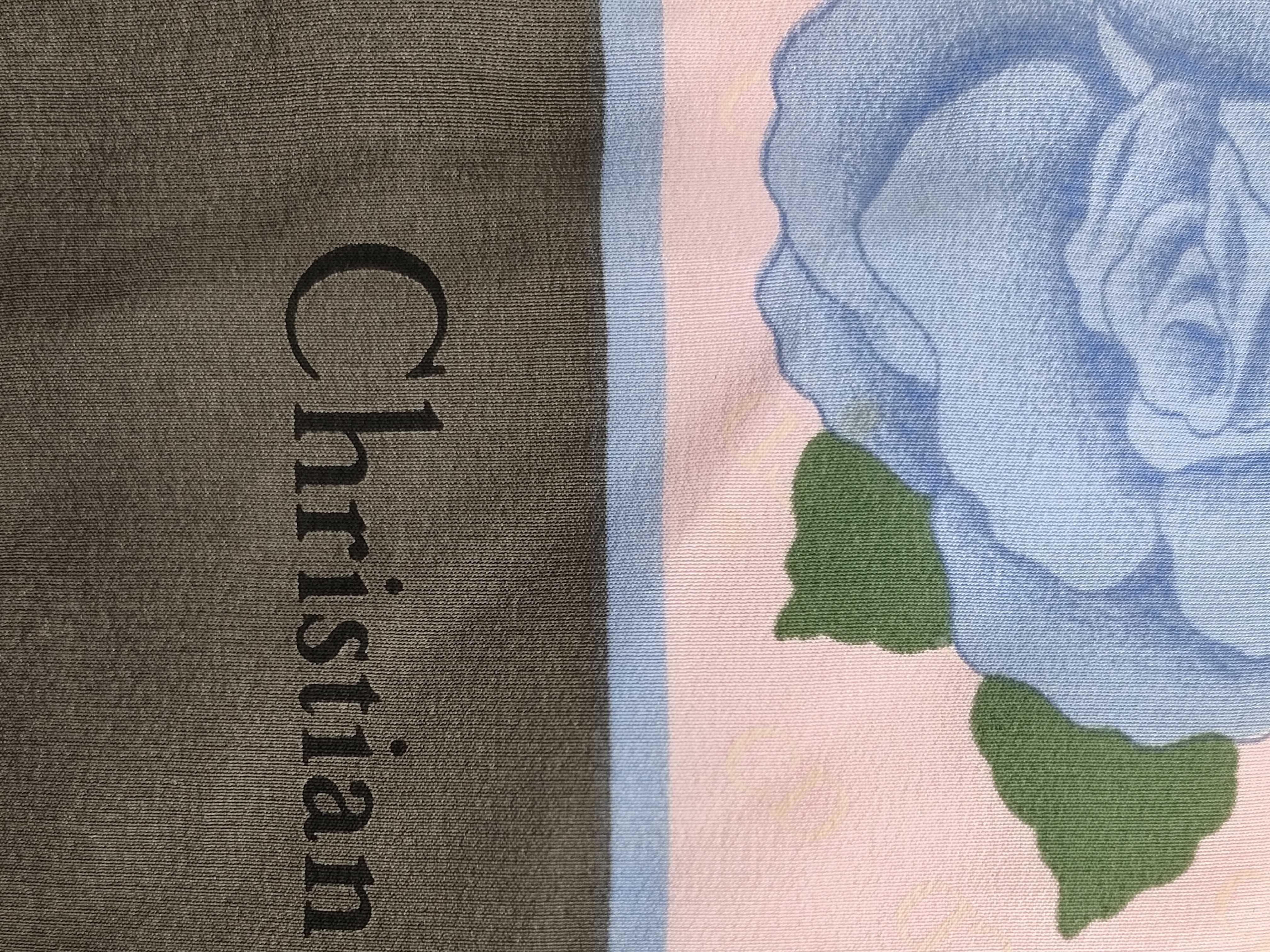 Christian Dior Floral Silk Square Scarf with CD Jacquard Pattern