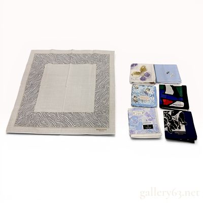 A Set of 7 Designer Pocket Squares including Arnold Palmer & Lanvin. An assortment of 7 designer 