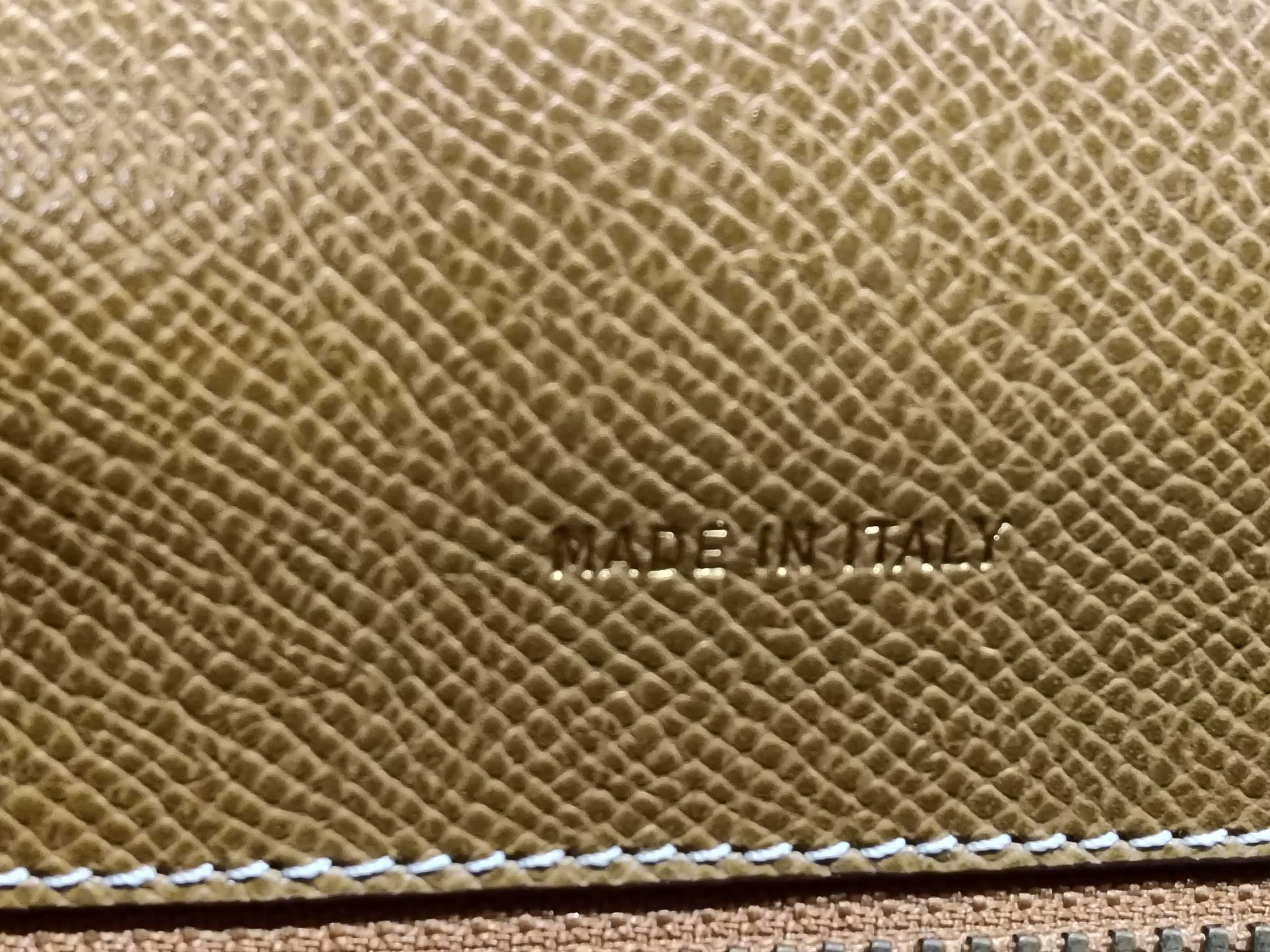 Italian Kelly-style Two-tone Canvas and Leather Handbag