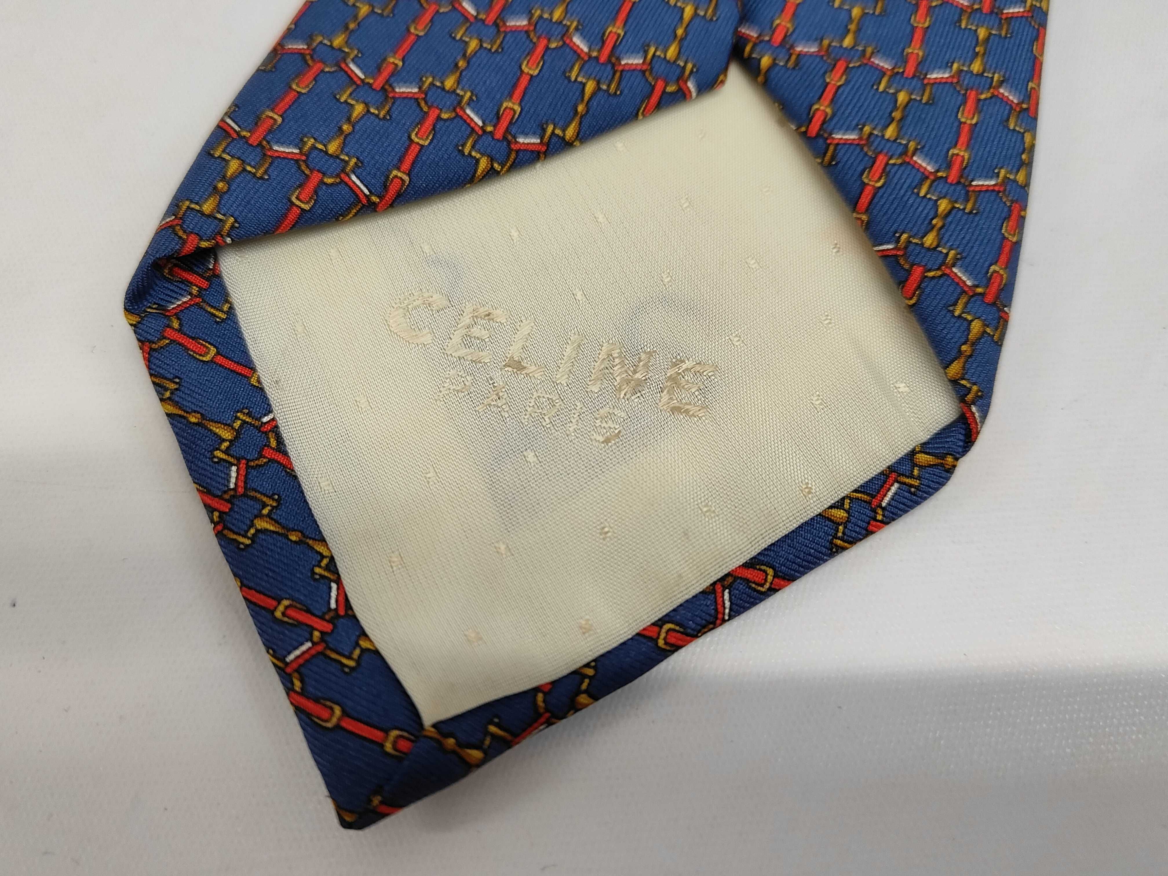 Three Designer Silk Neckties including Celine Paris and Ermenegildo Zegna