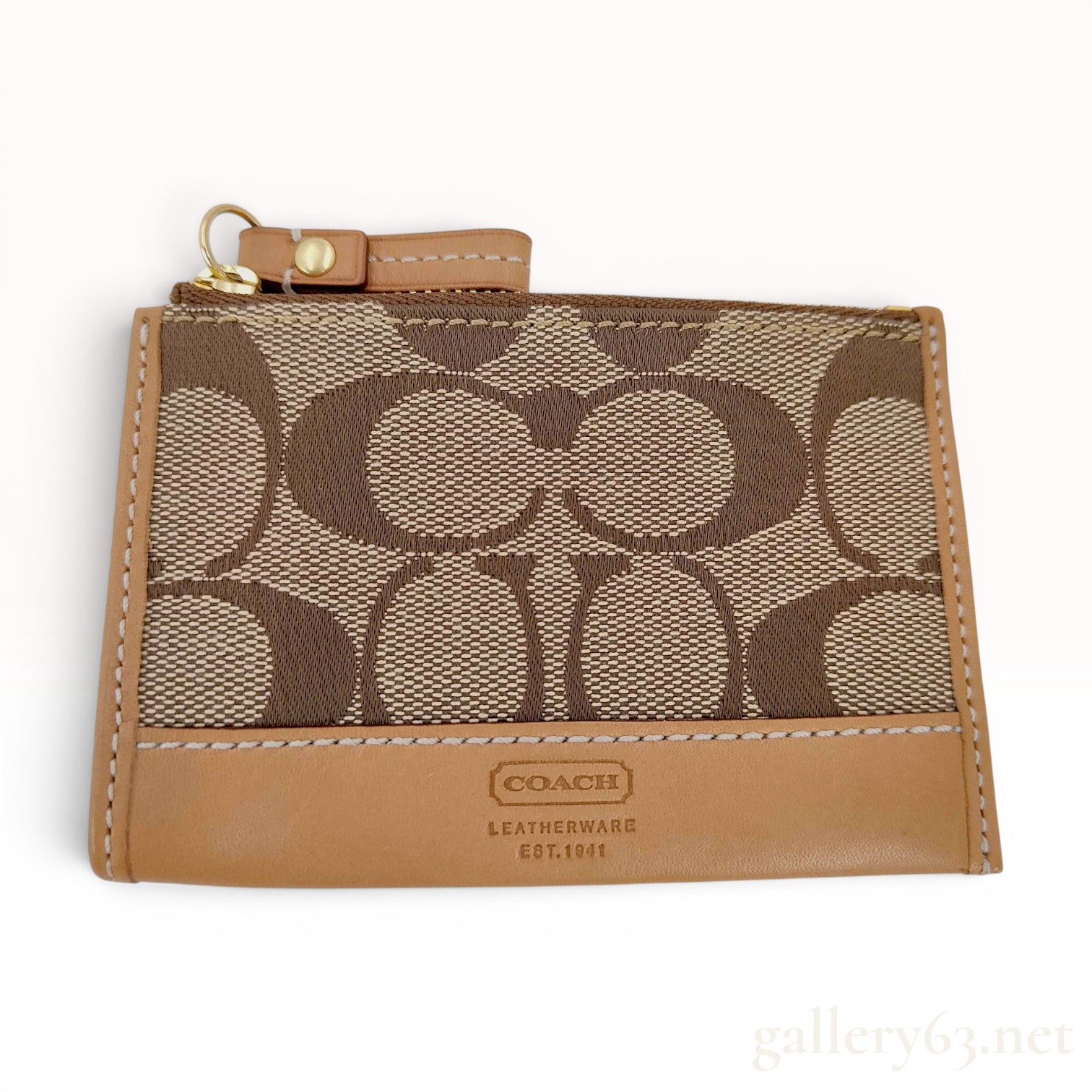 Coach Signature Canvas and Leather Mini Skinny ID Case