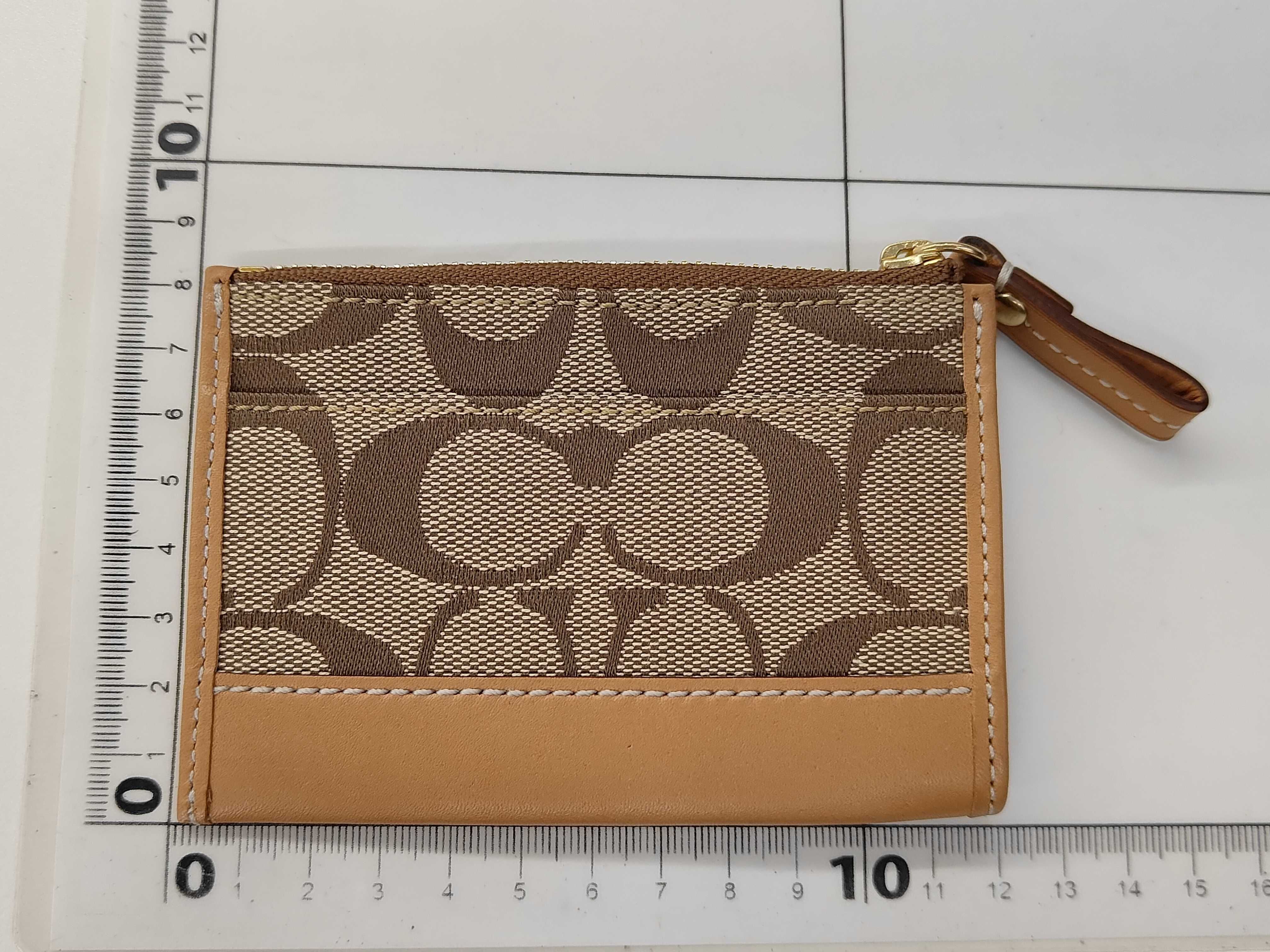 Coach Signature Canvas and Leather Mini Skinny ID Case