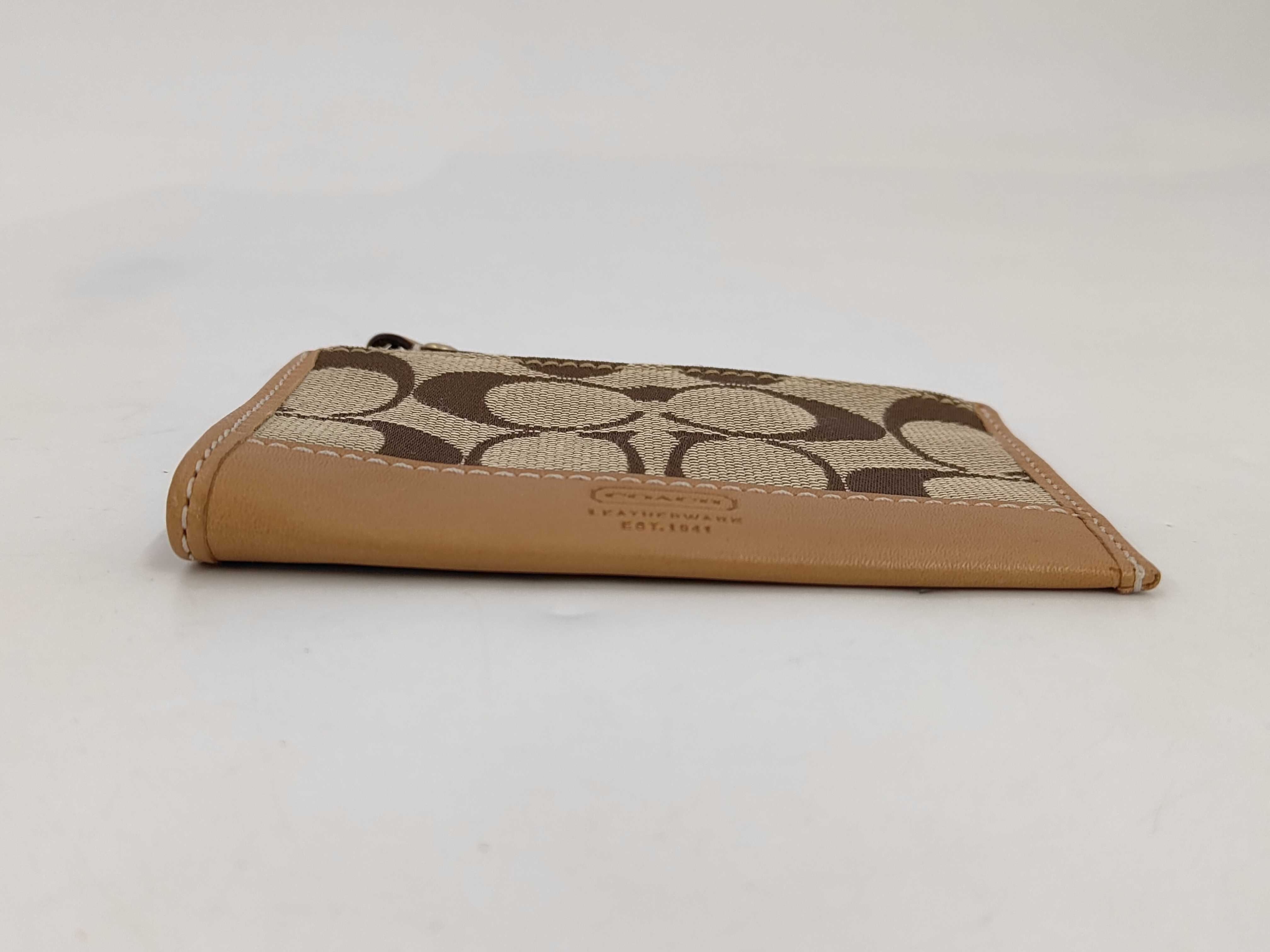 Coach Signature Canvas and Leather Mini Skinny ID Case