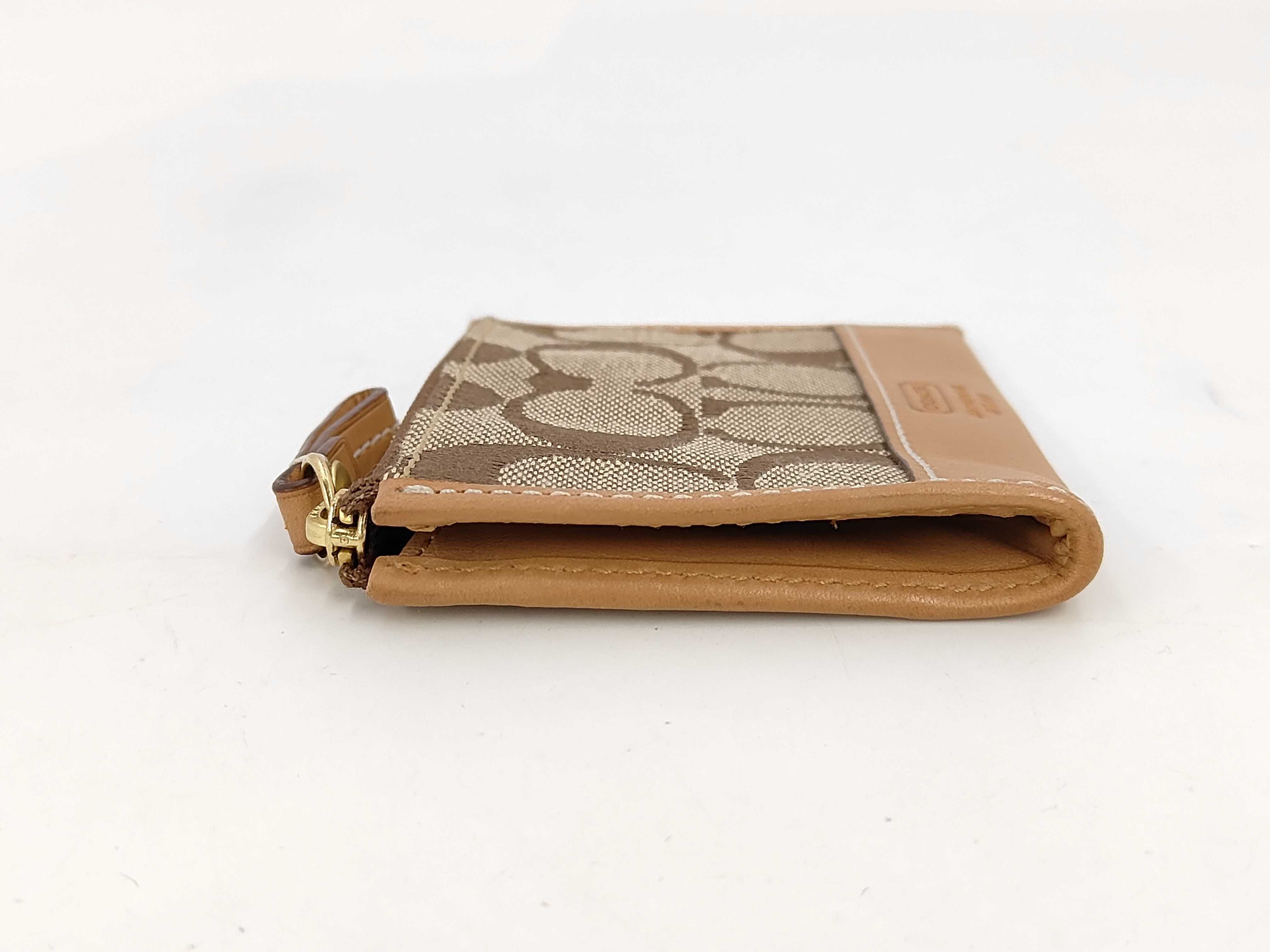 Coach Signature Canvas and Leather Mini Skinny ID Case