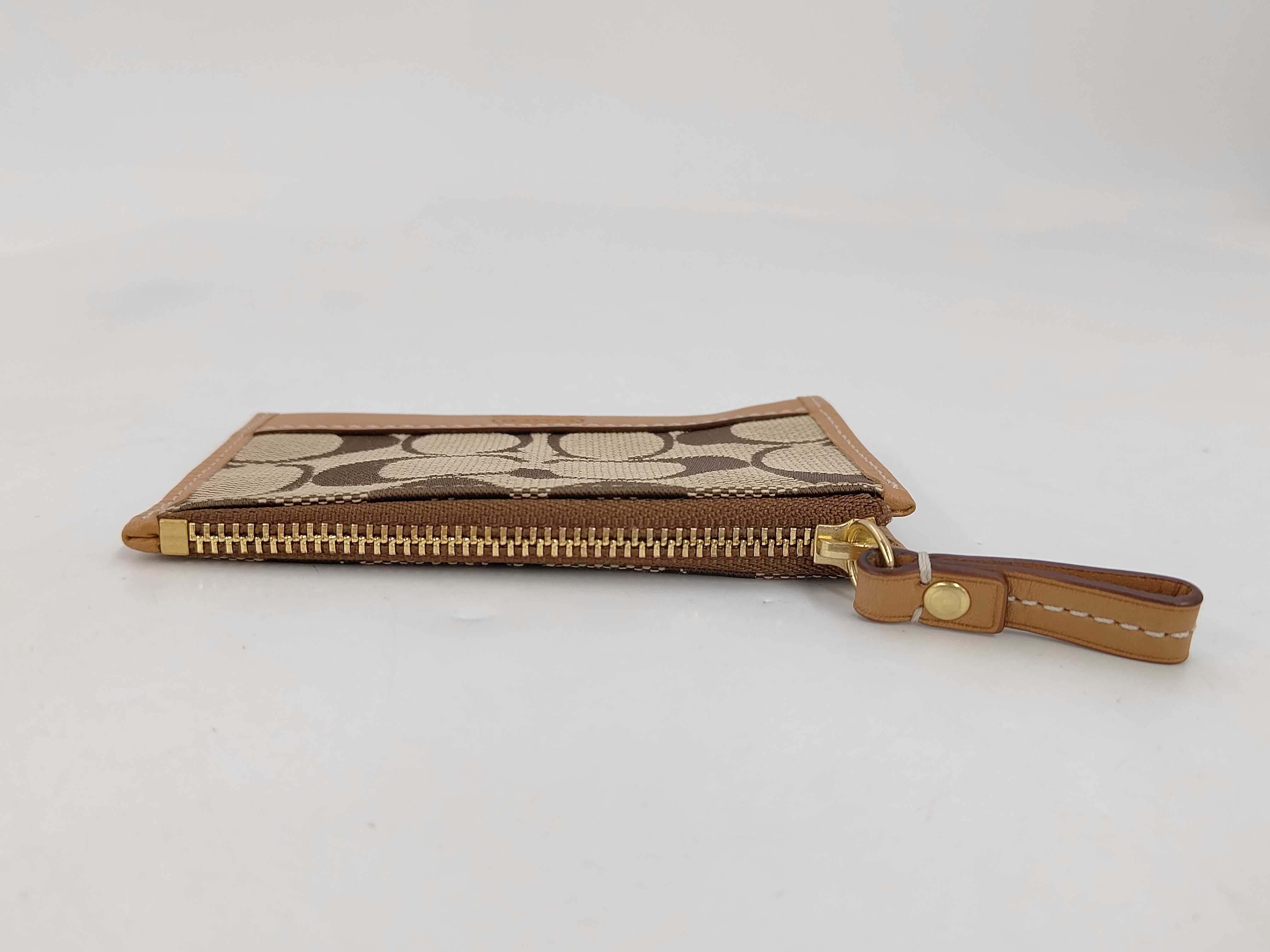Coach Signature Canvas and Leather Mini Skinny ID Case