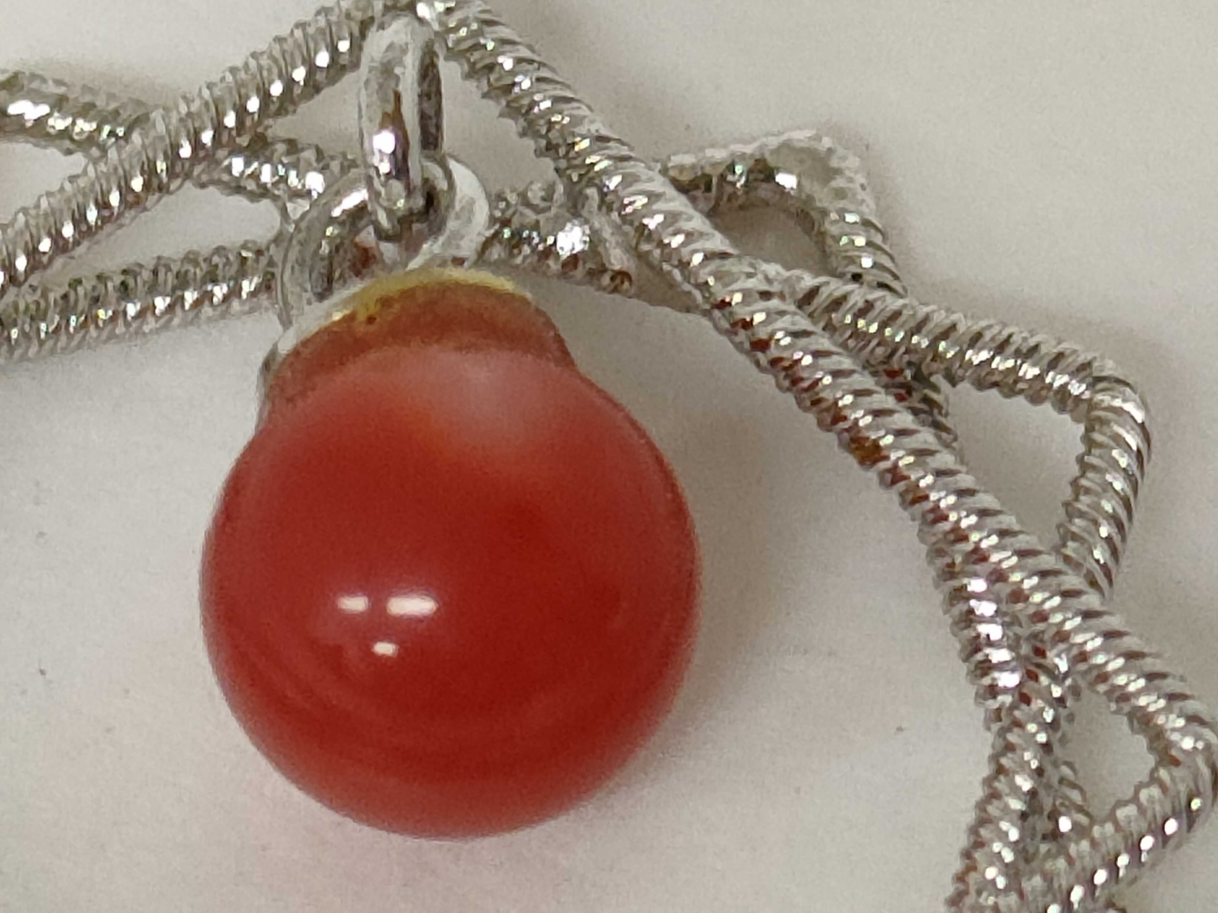 Silver and Antique Red Coral Geometric Star Pendant Top