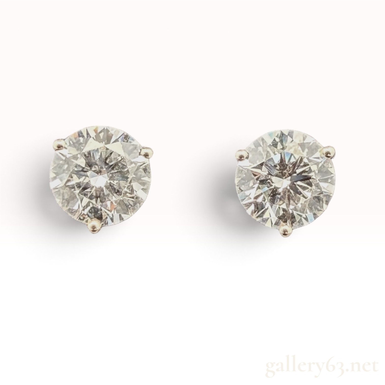 14K Gold and 4.00ctw Lab-Grown Diamond Martini Stud Earrings with Card