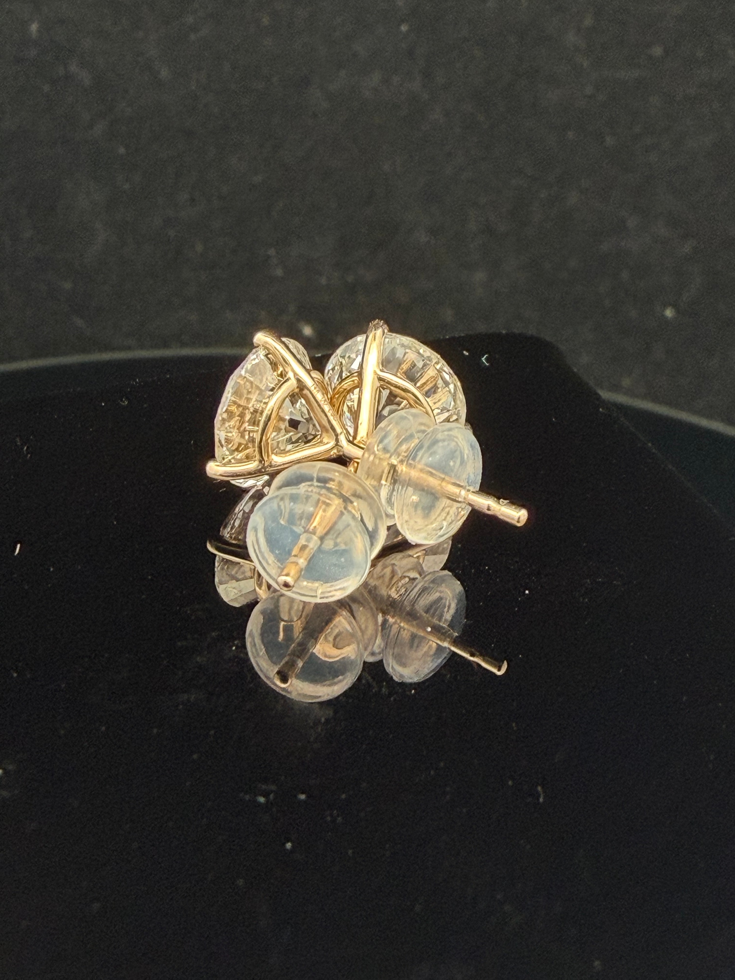 14K Gold and 4.00ctw Lab-Grown Diamond Martini Stud Earrings with Card