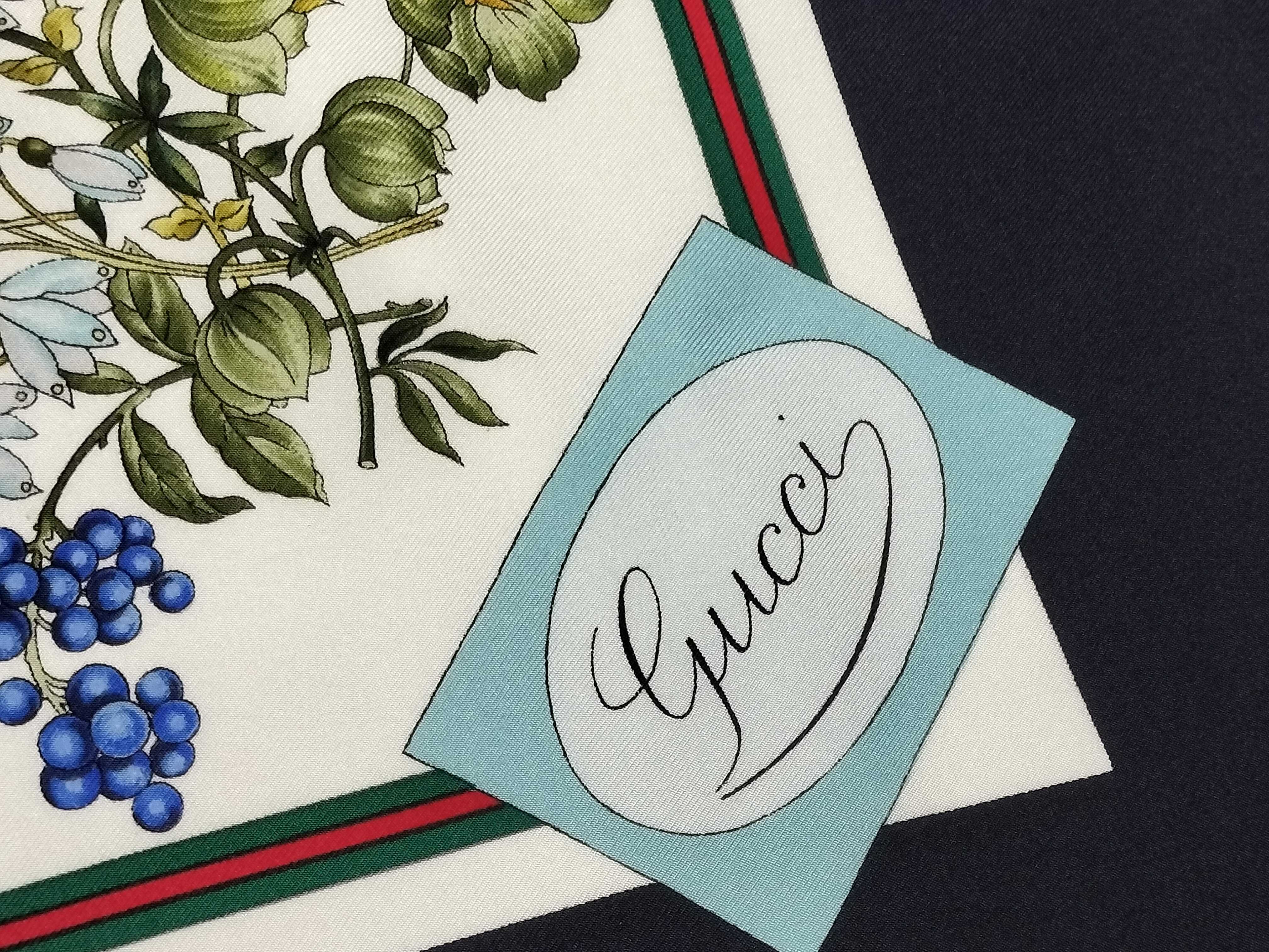 Vintage Gucci Winter Flora Silk Scarf 90cm