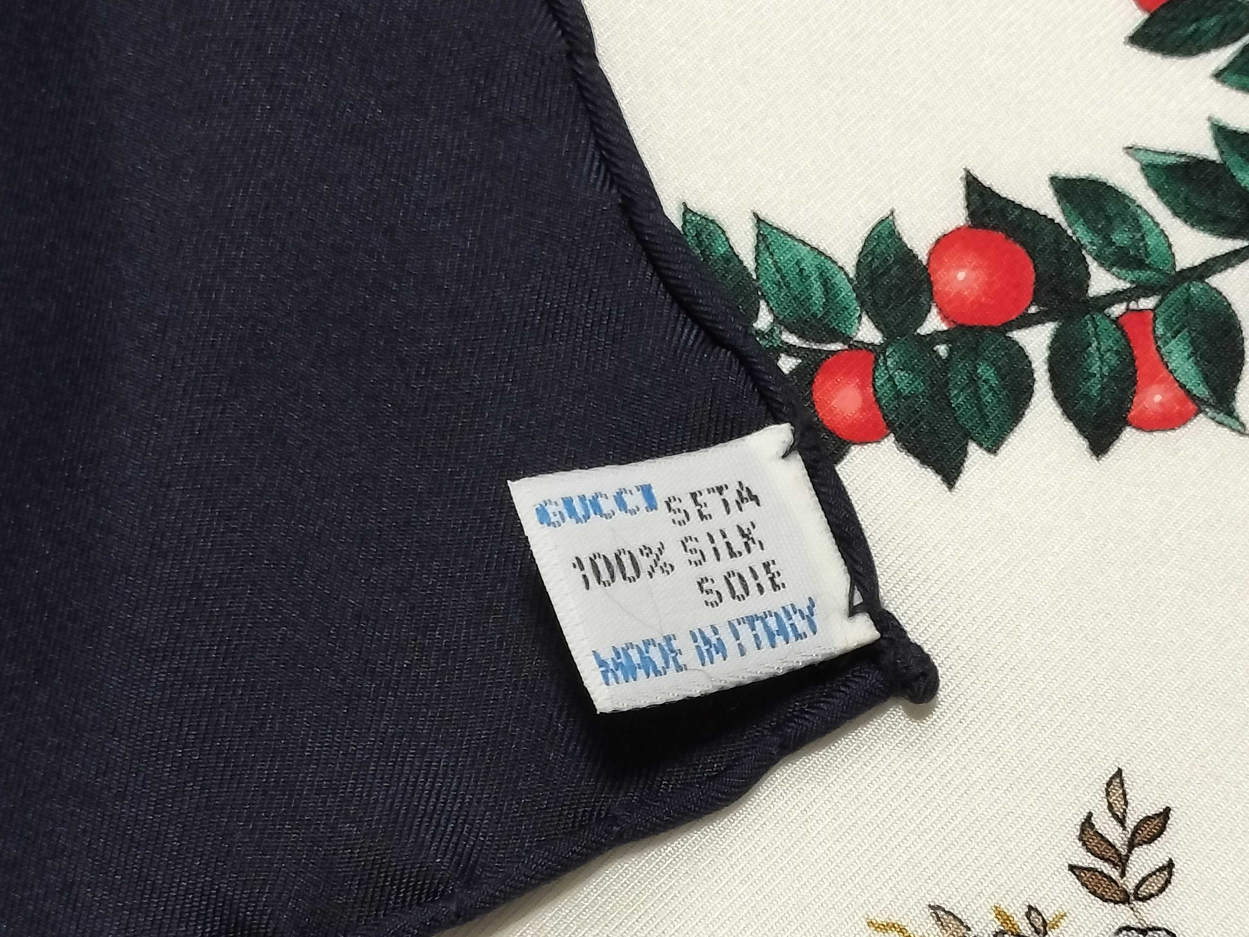 Vintage Gucci Winter Flora Silk Scarf 90cm