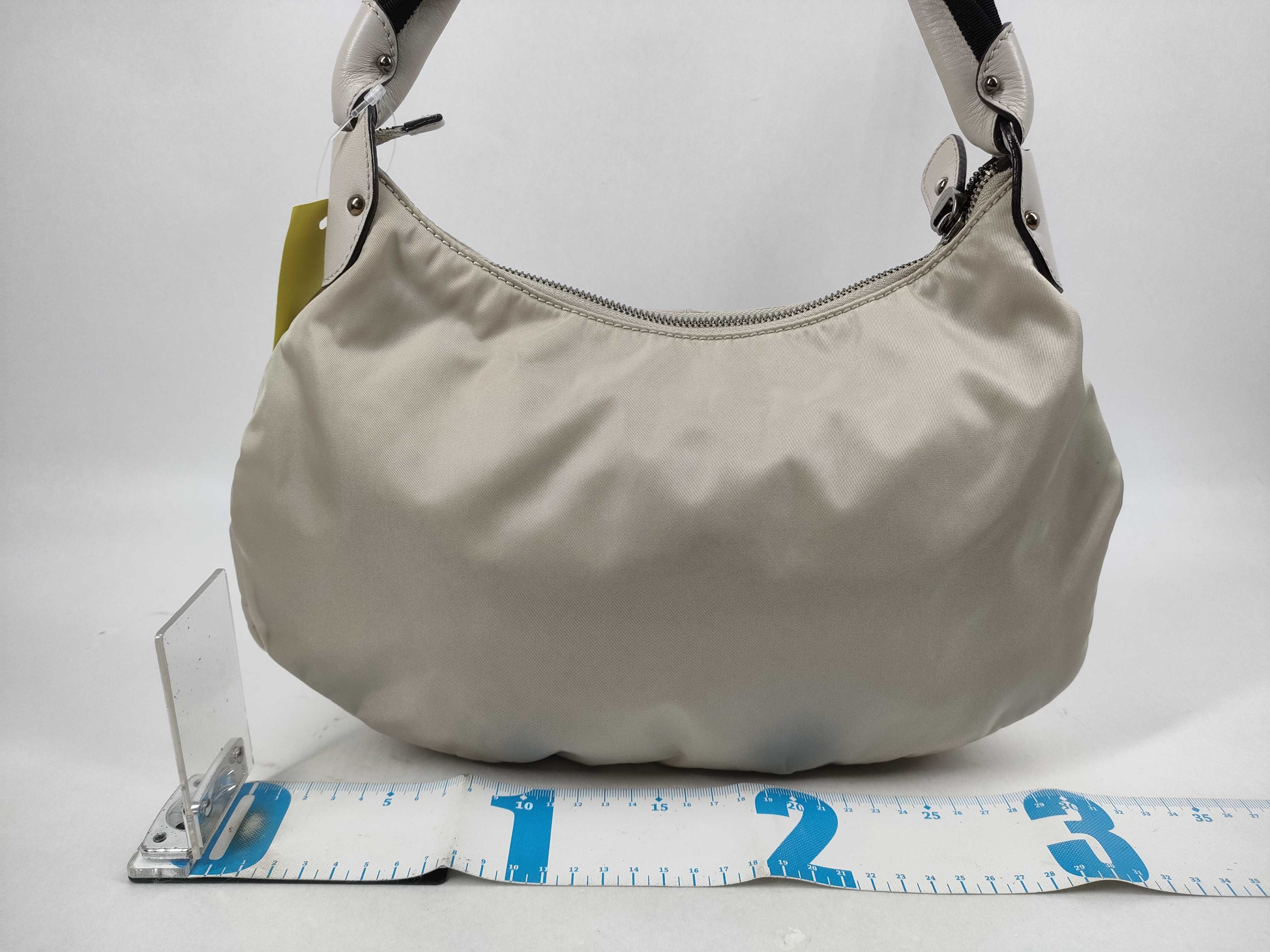 Salvatore Ferragamo Vara Bow Cream Nylon and Leather Hobo Bag