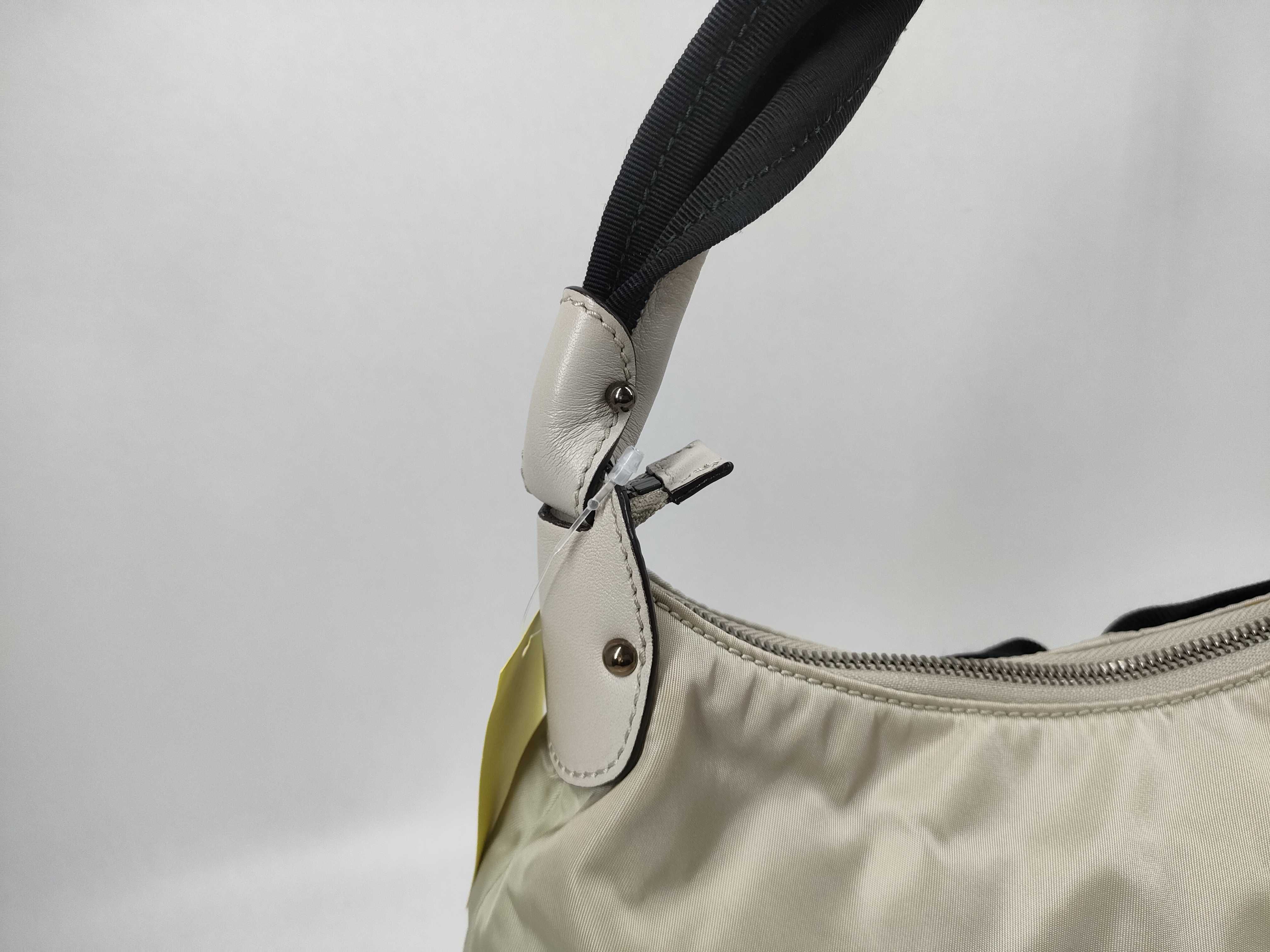 Salvatore Ferragamo Vara Bow Cream Nylon and Leather Hobo Bag