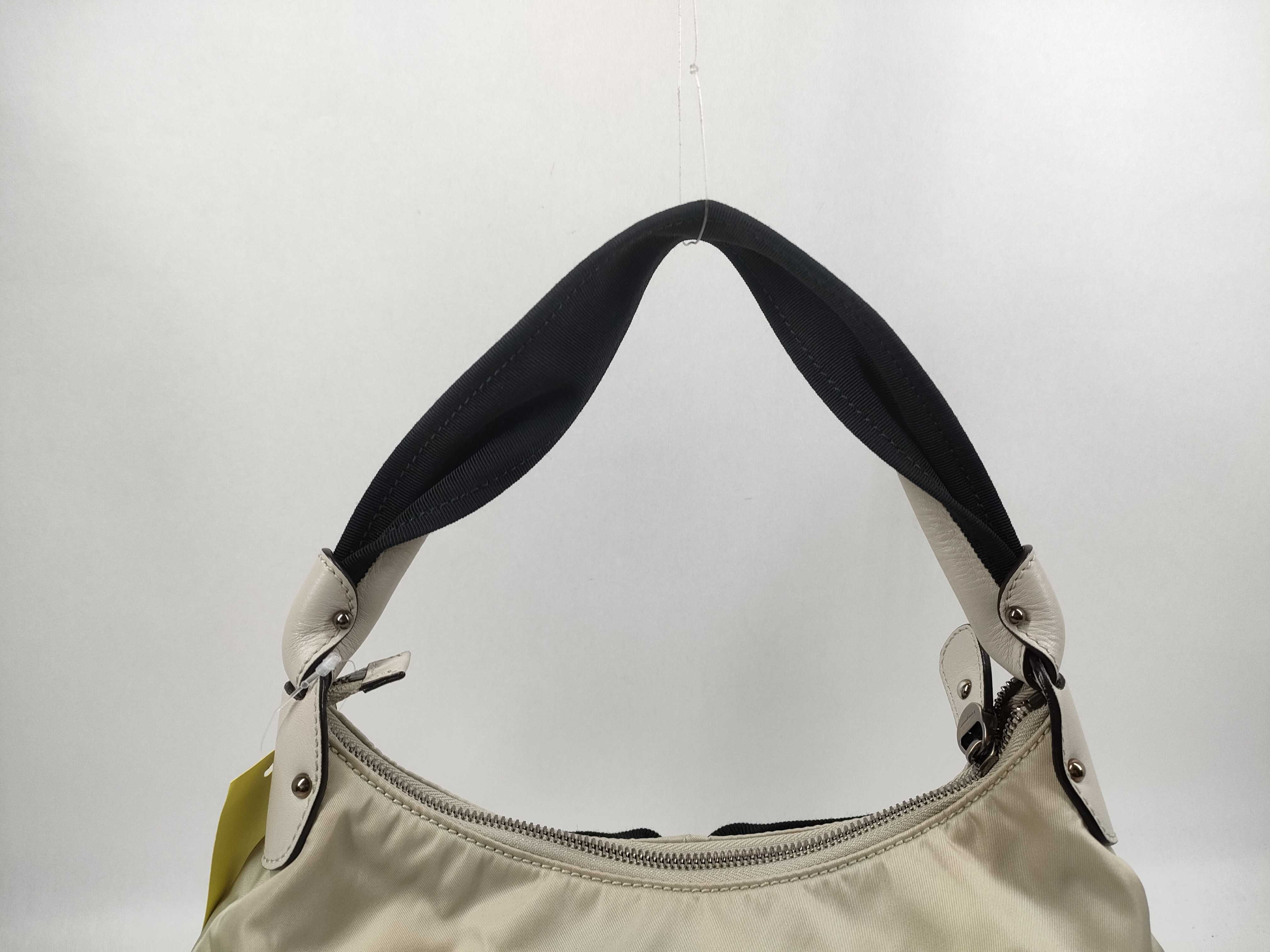 Salvatore Ferragamo Vara Bow Cream Nylon and Leather Hobo Bag