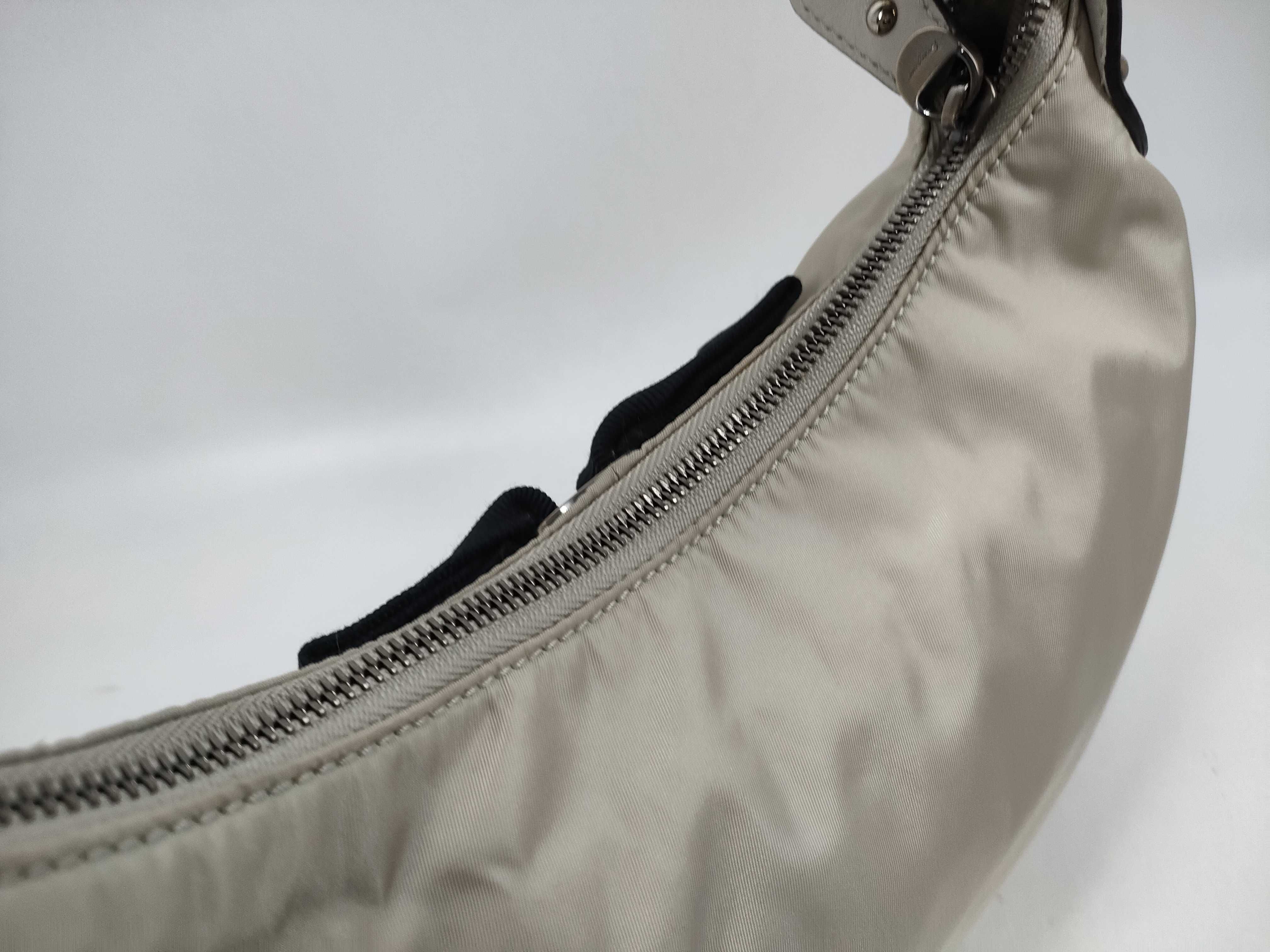 Salvatore Ferragamo Vara Bow Cream Nylon and Leather Hobo Bag