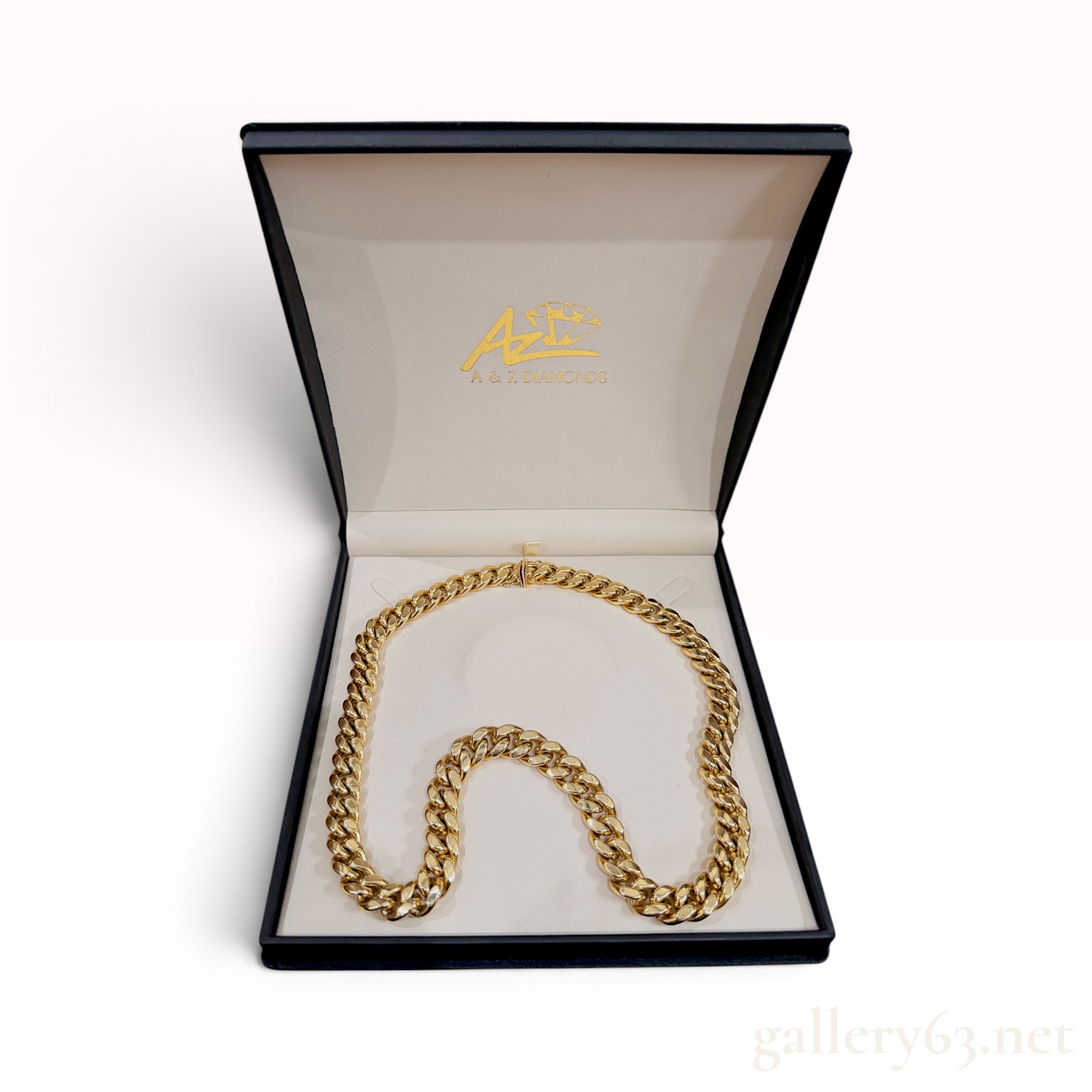 10K Yellow Gold Cuban Link Chain Necklace with Box