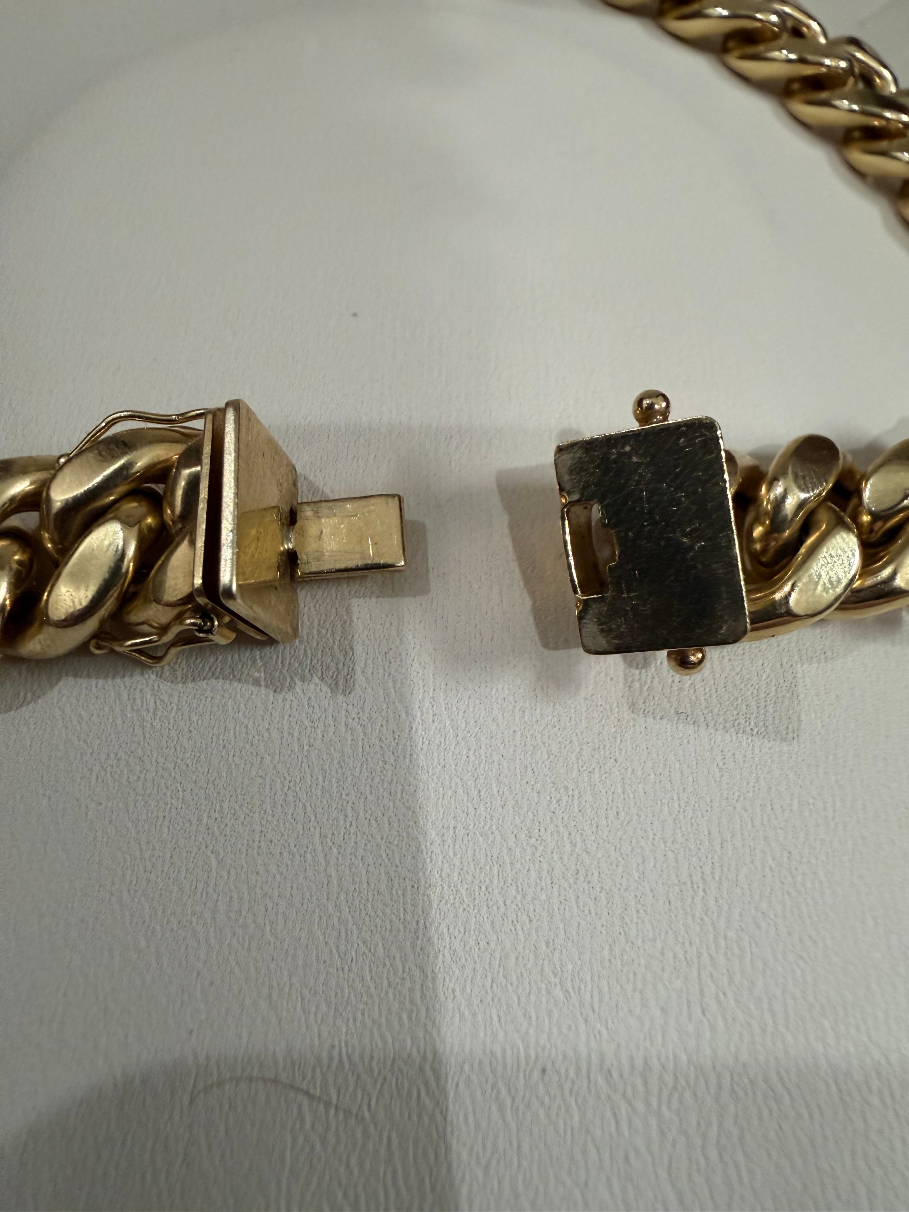 10K Yellow Gold Cuban Link Chain Necklace with Box