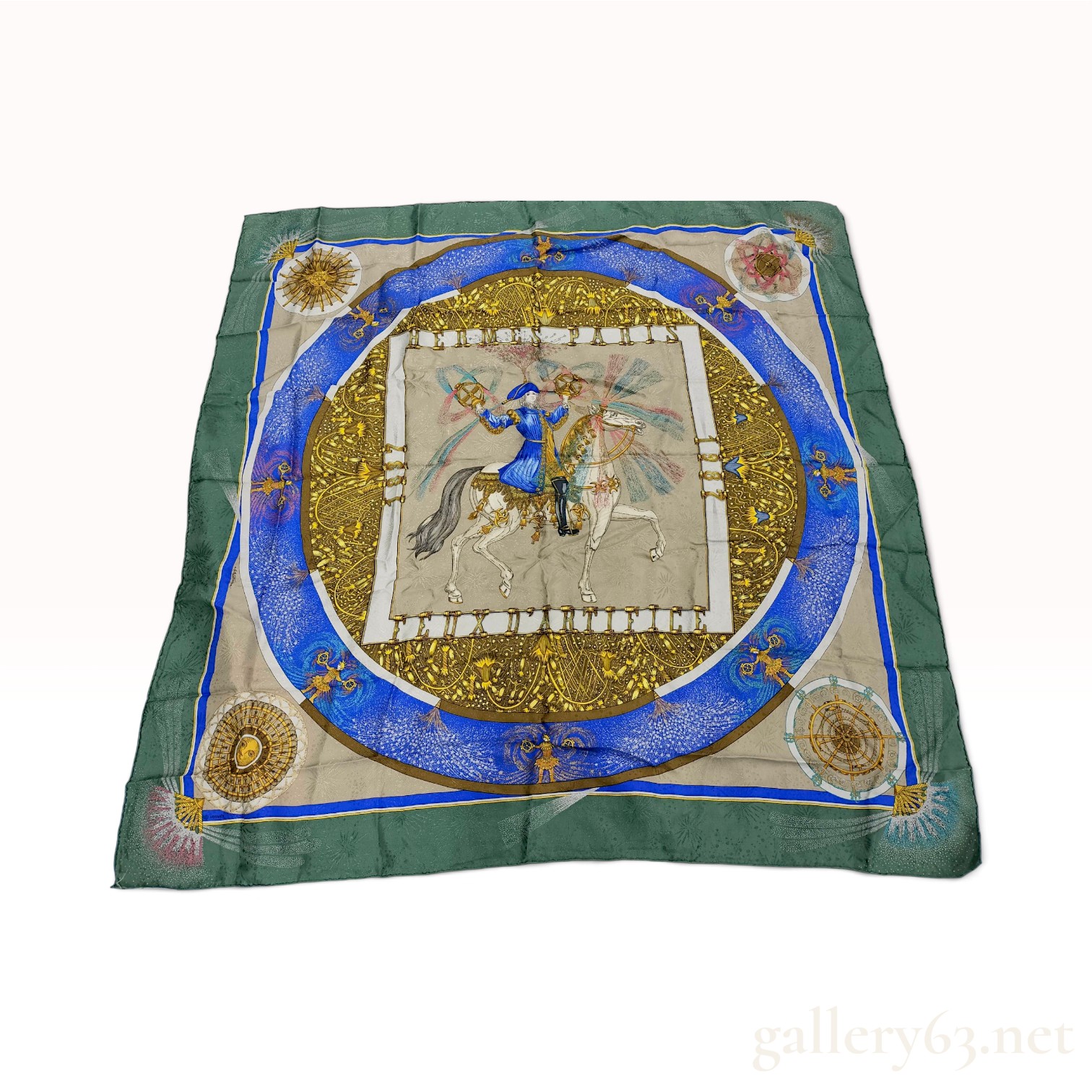 Vintage Hermes Feux d'Artifice Silk Carre 90