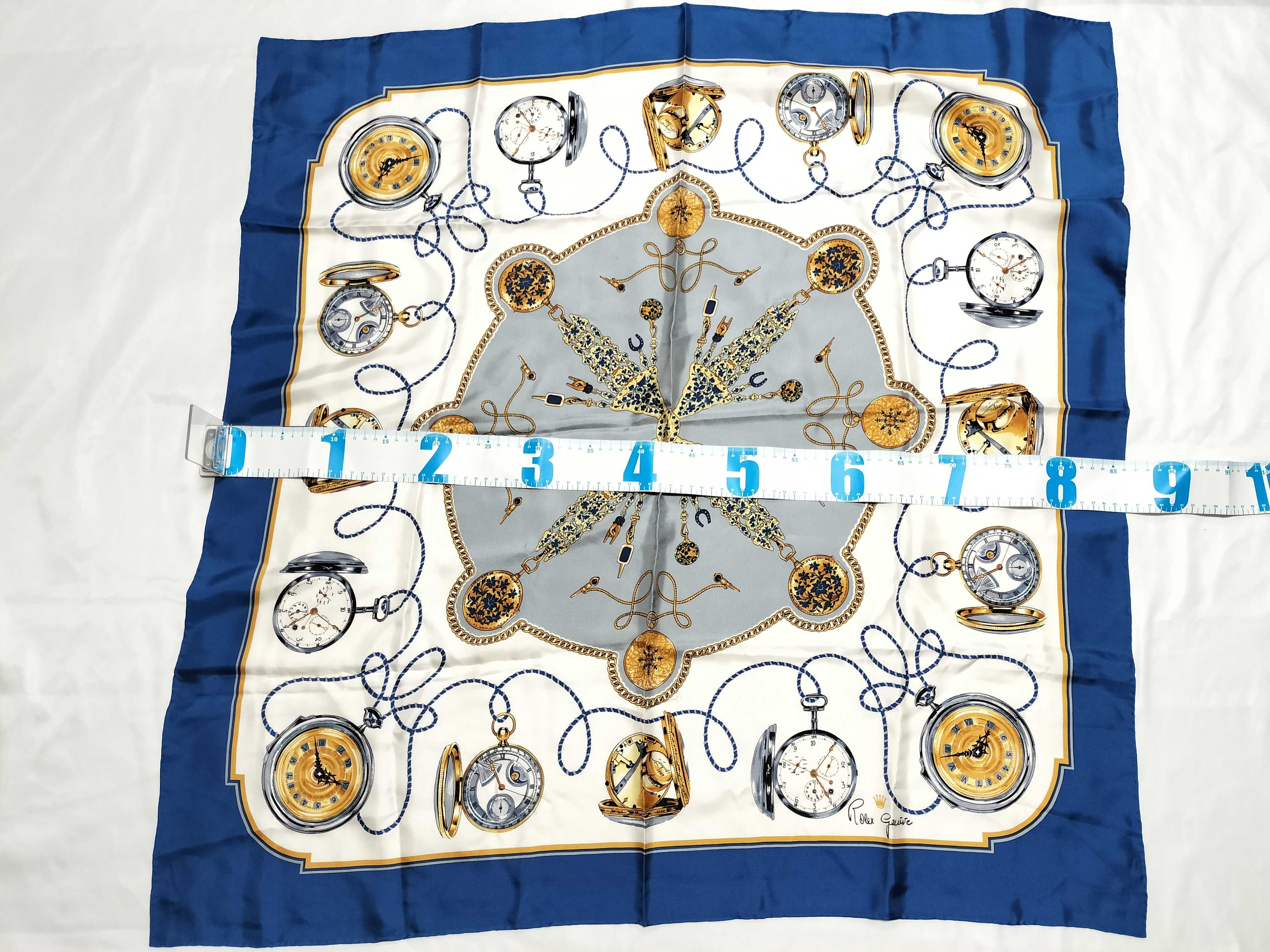 Rolex Pocket Watch Motif Silk Scarf 90 cm