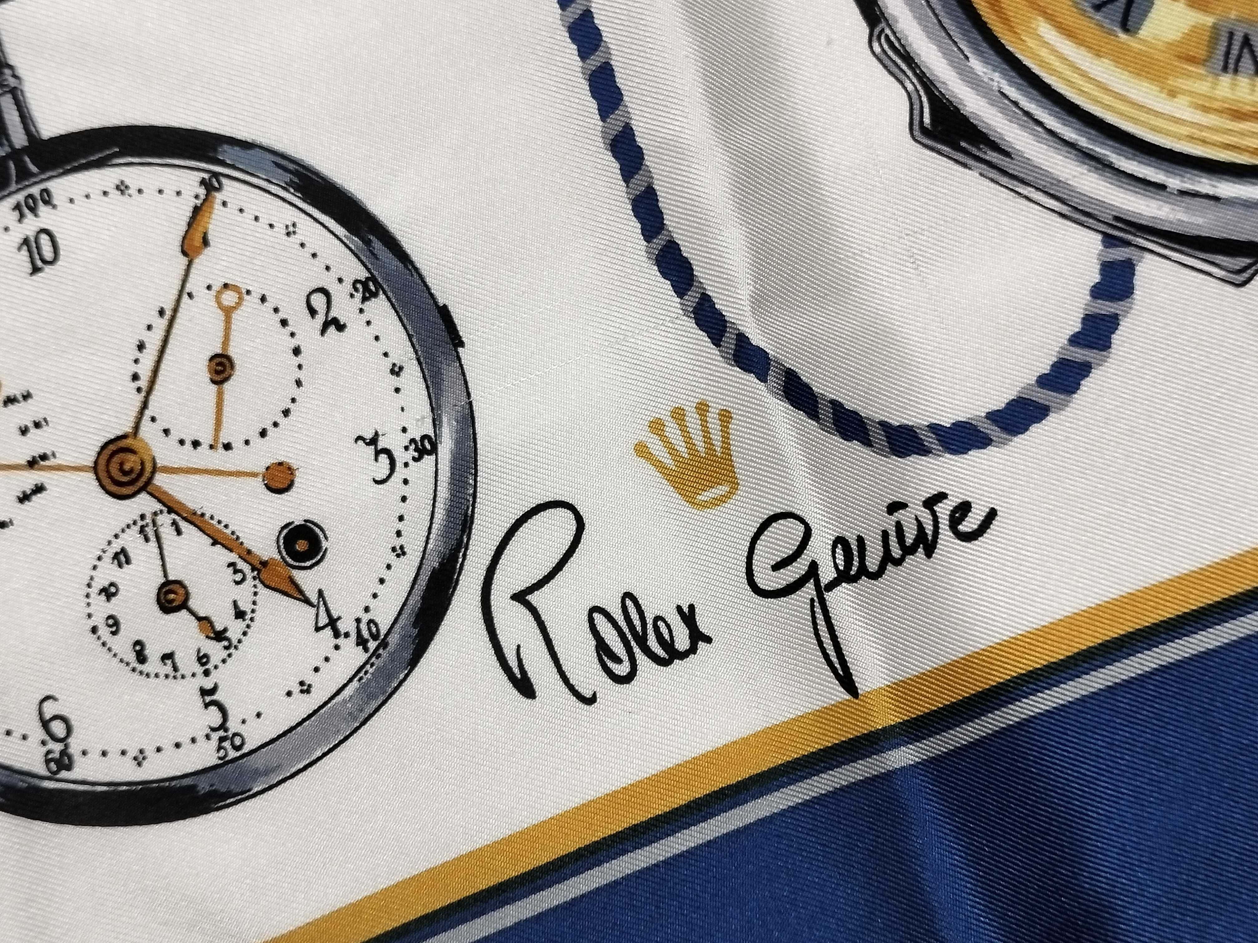 Rolex Pocket Watch Motif Silk Scarf 90 cm