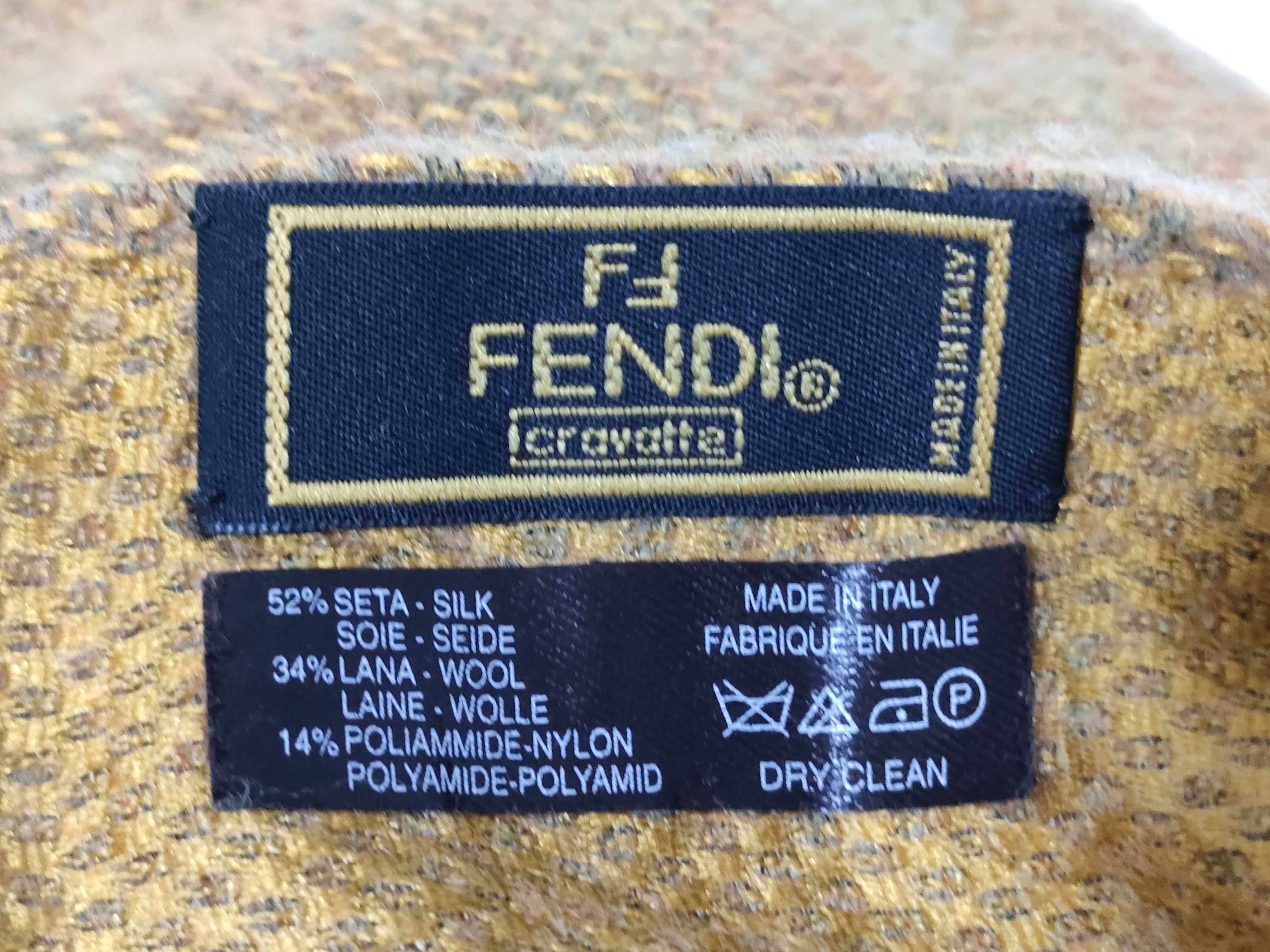 Fendi Silk and Wool Monogram Fringed Scarf