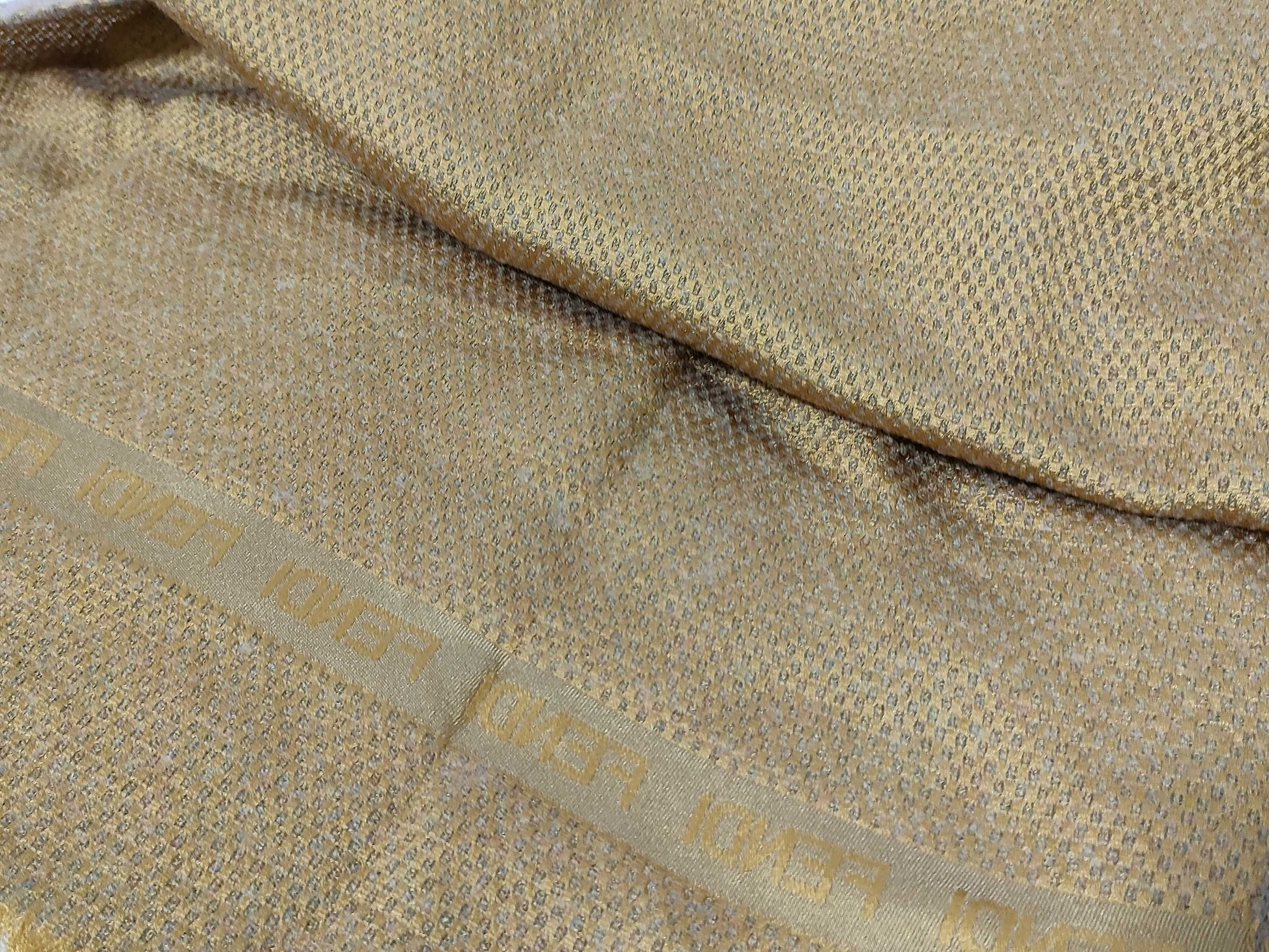 Fendi Silk and Wool Monogram Fringed Scarf