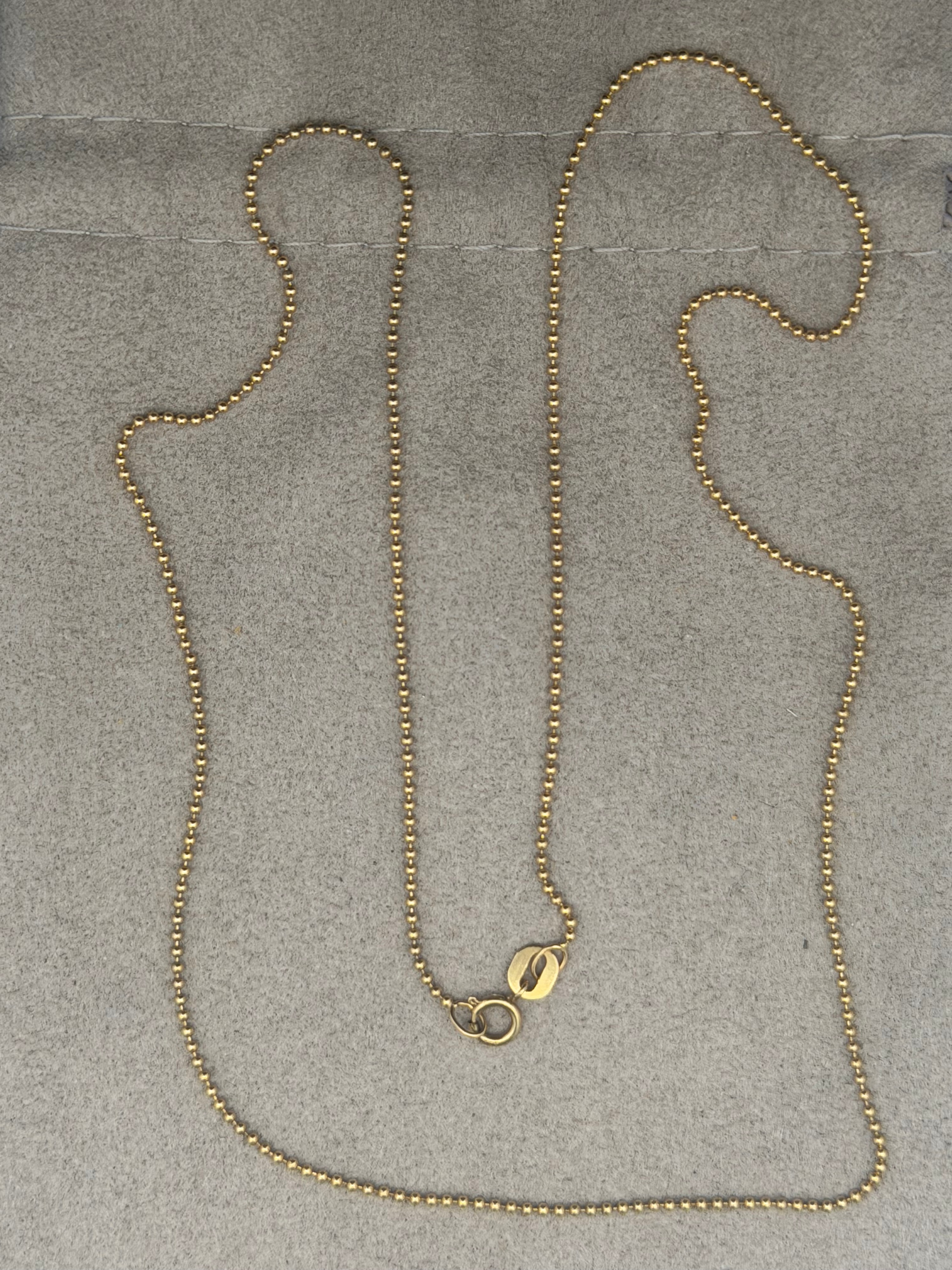 10K Yellow Gold Bead Chain Necklace
